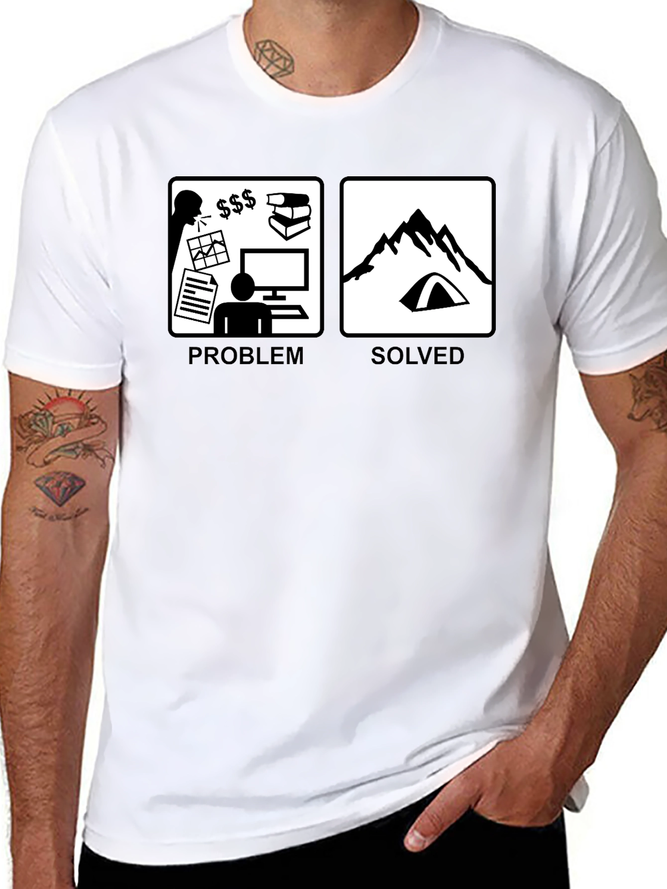 Problem Solved: Camping T-Shirt - Funny Graphic Tee