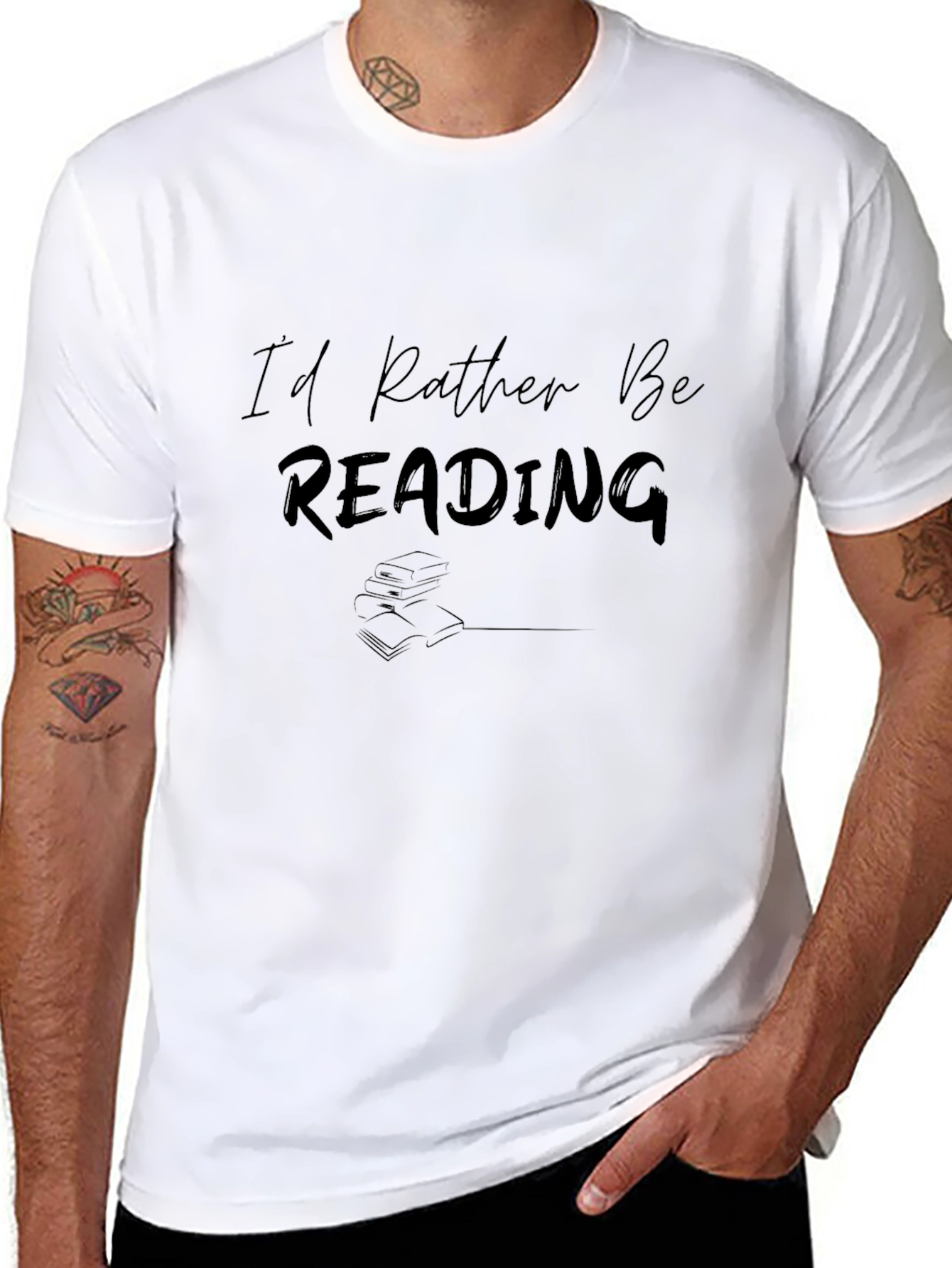 Id Rather Be Reading Black T-Shirt