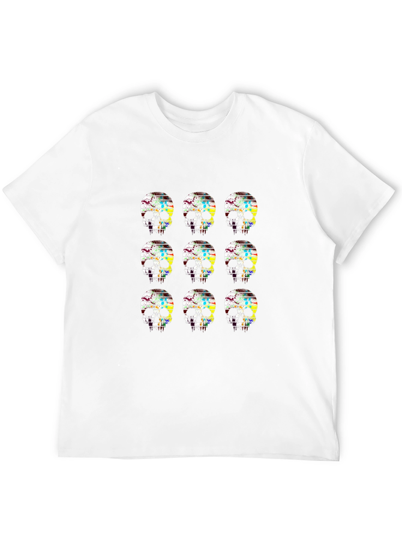 Skull Grid Graphic Tee - Mens Black T-Shirt