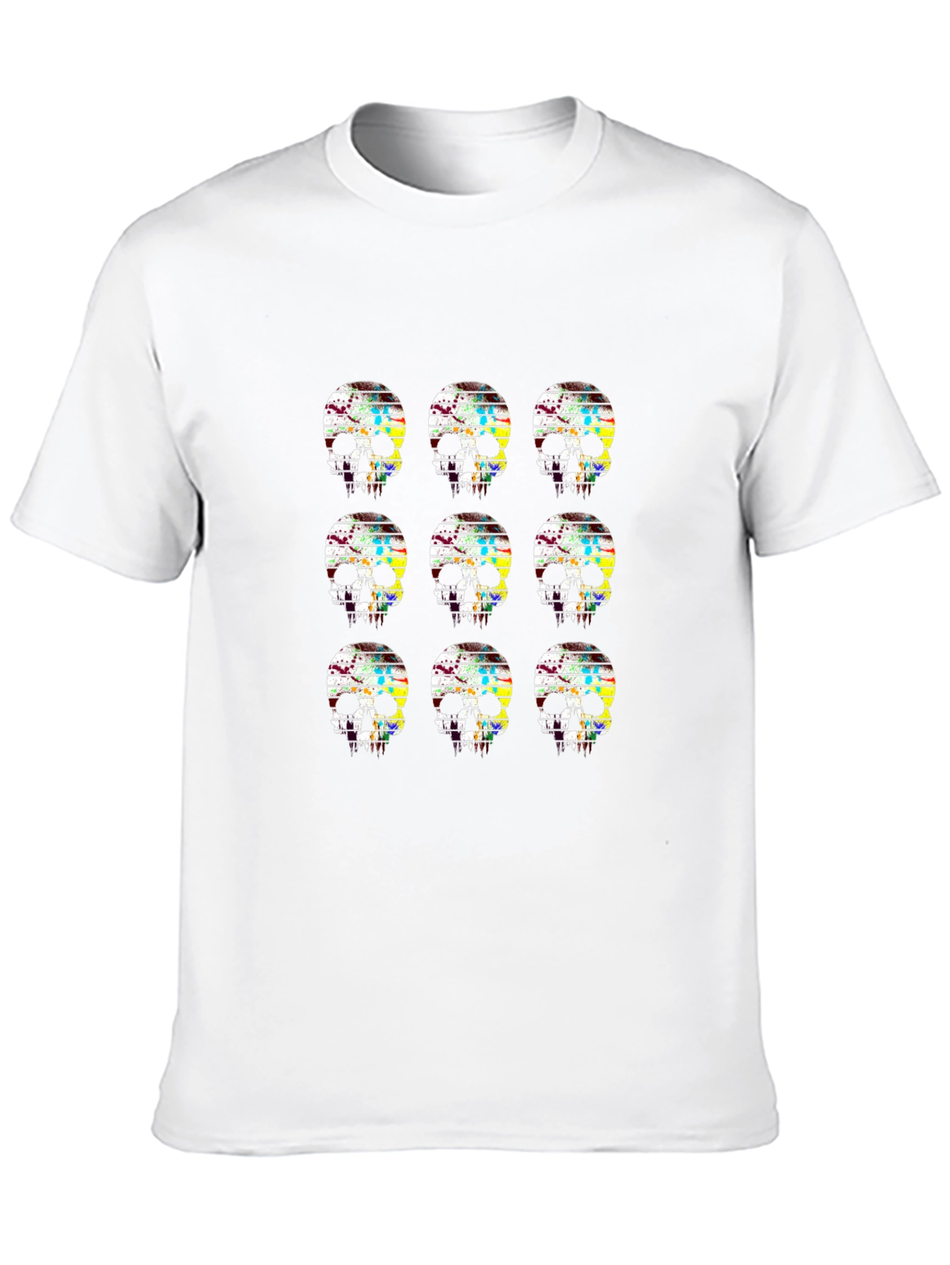 Skull Grid Graphic Tee - Mens Black T-Shirt