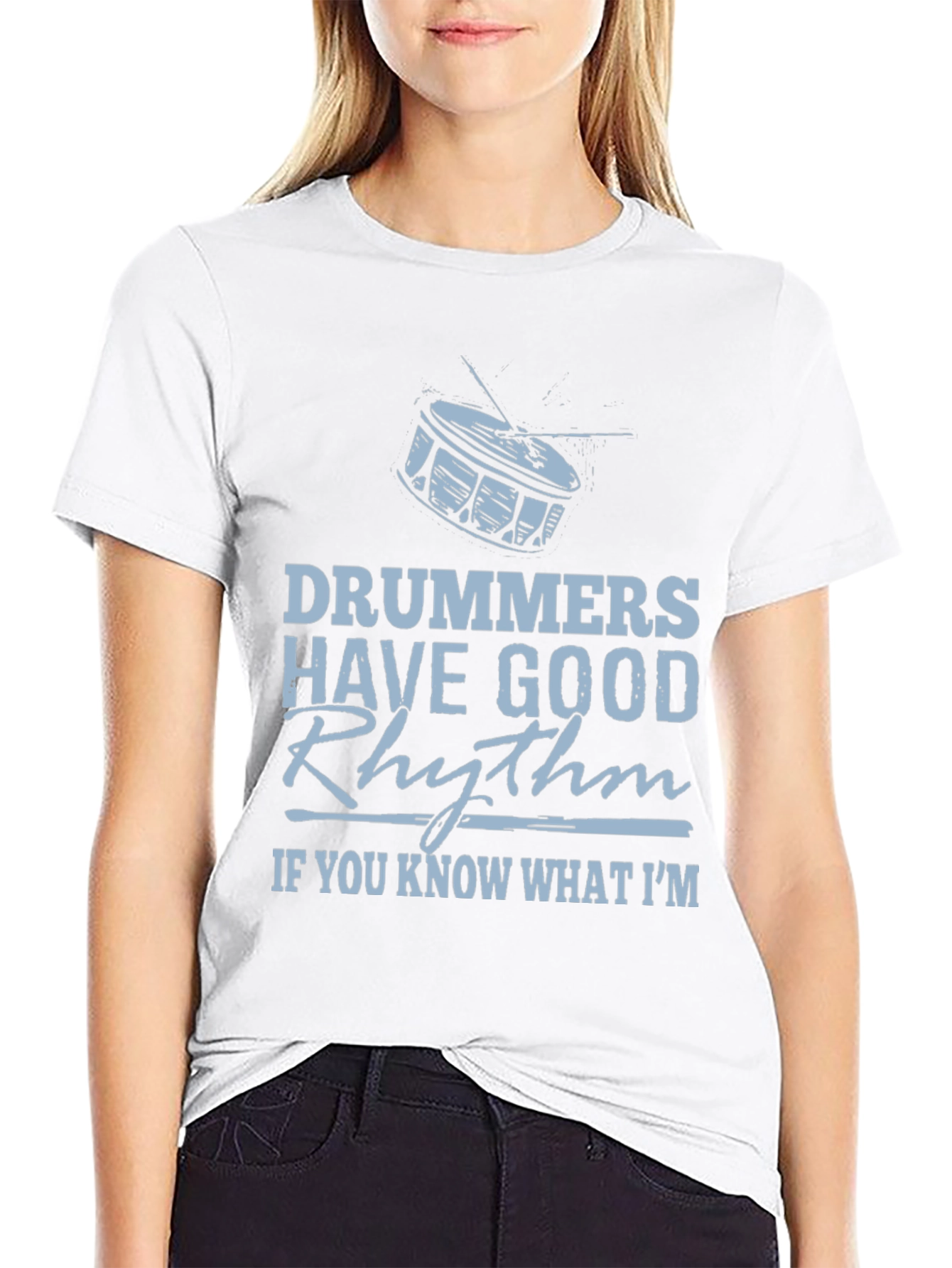 Drummers Have Good Rhythm Black Graphic Tee