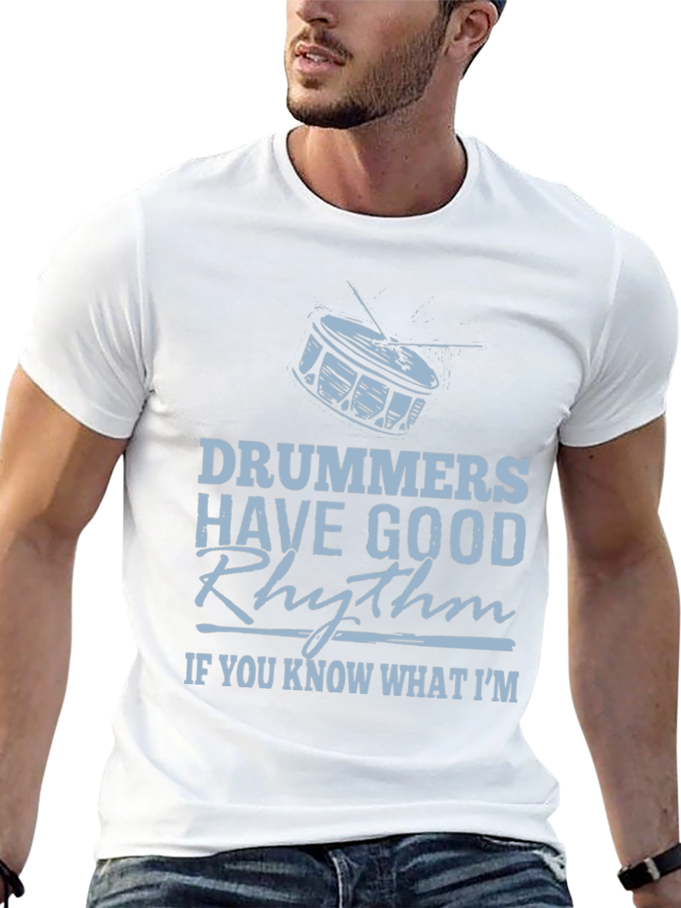 Drummers Have Good Rhythm Black Graphic Tee