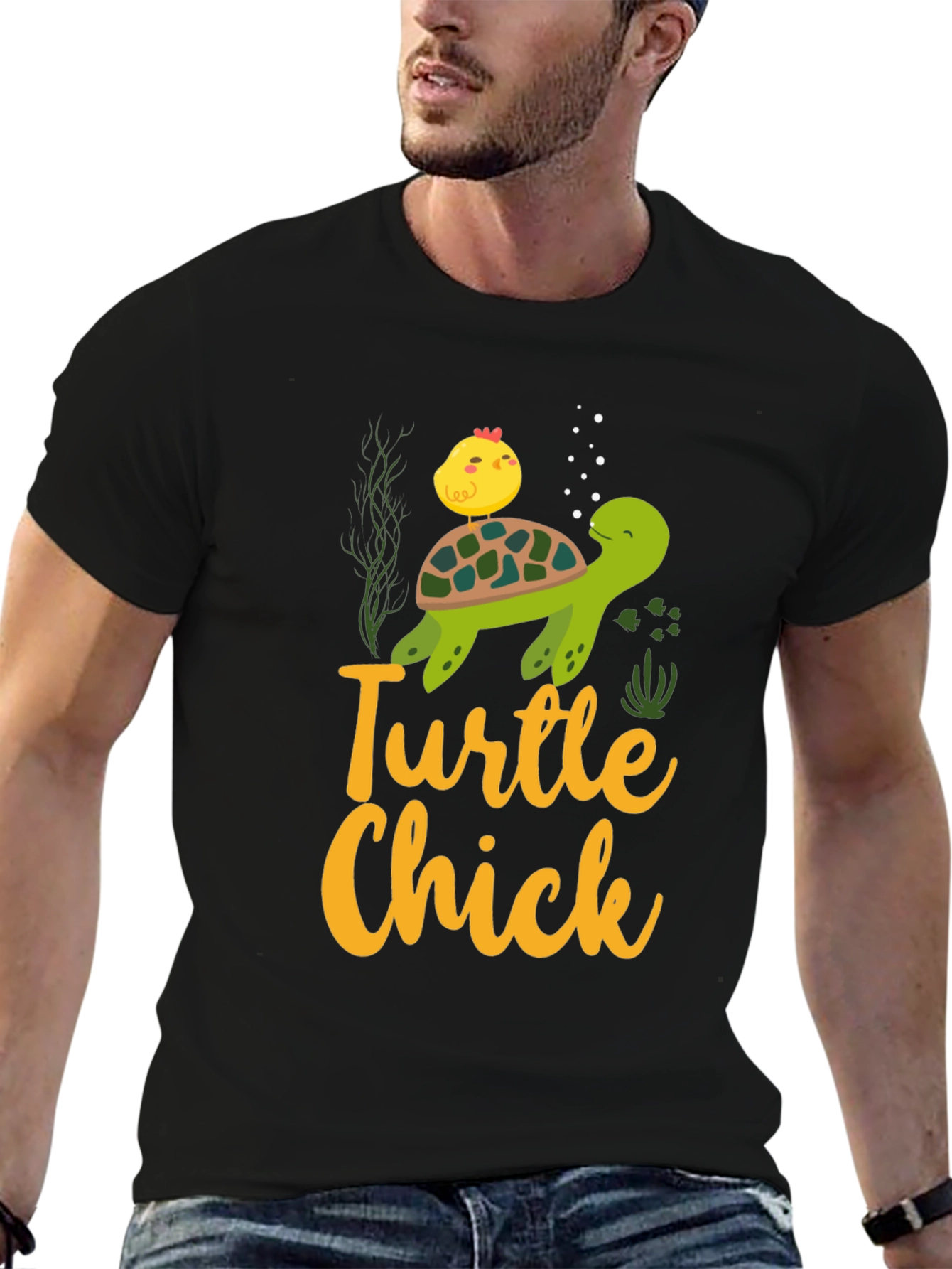 Turtle Chick Graphic Print T-Shirt