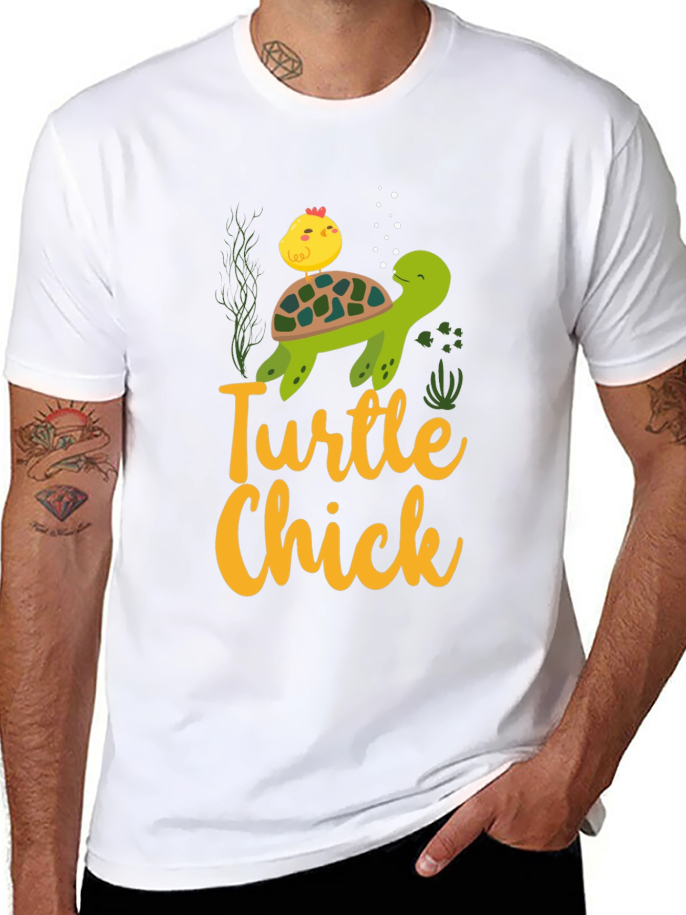 Turtle Chick Graphic Print T-Shirt