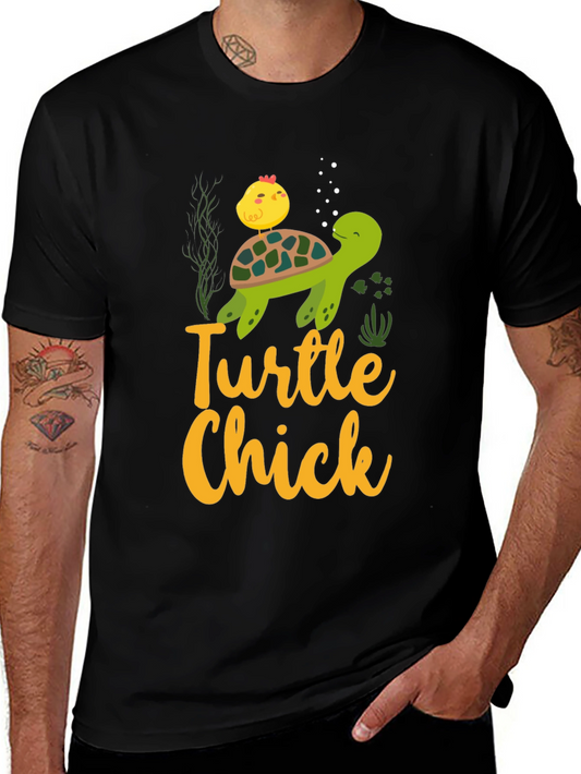 Turtle Chick Graphic Print T-Shirt