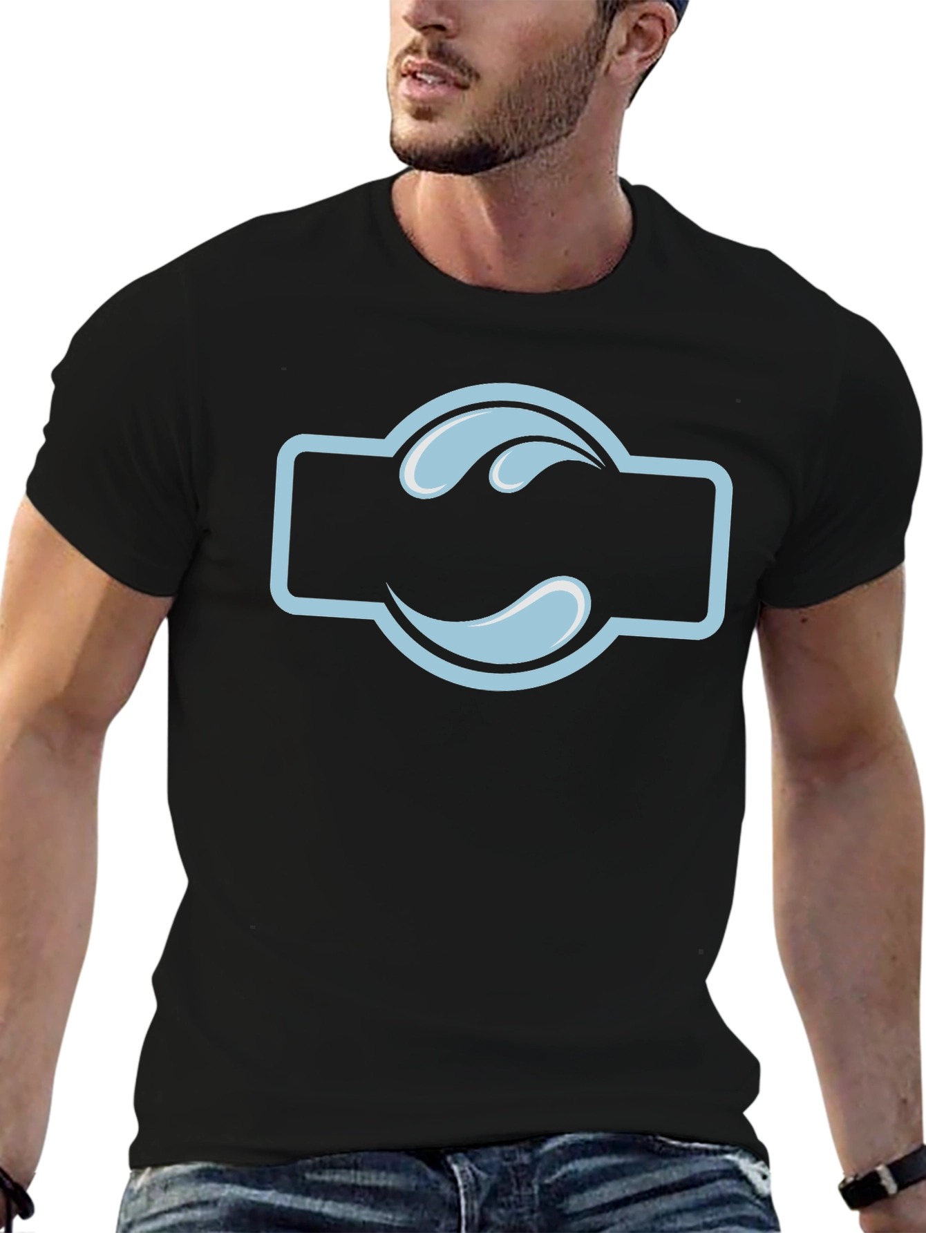 Black T-Shirt with Water Drop Logo