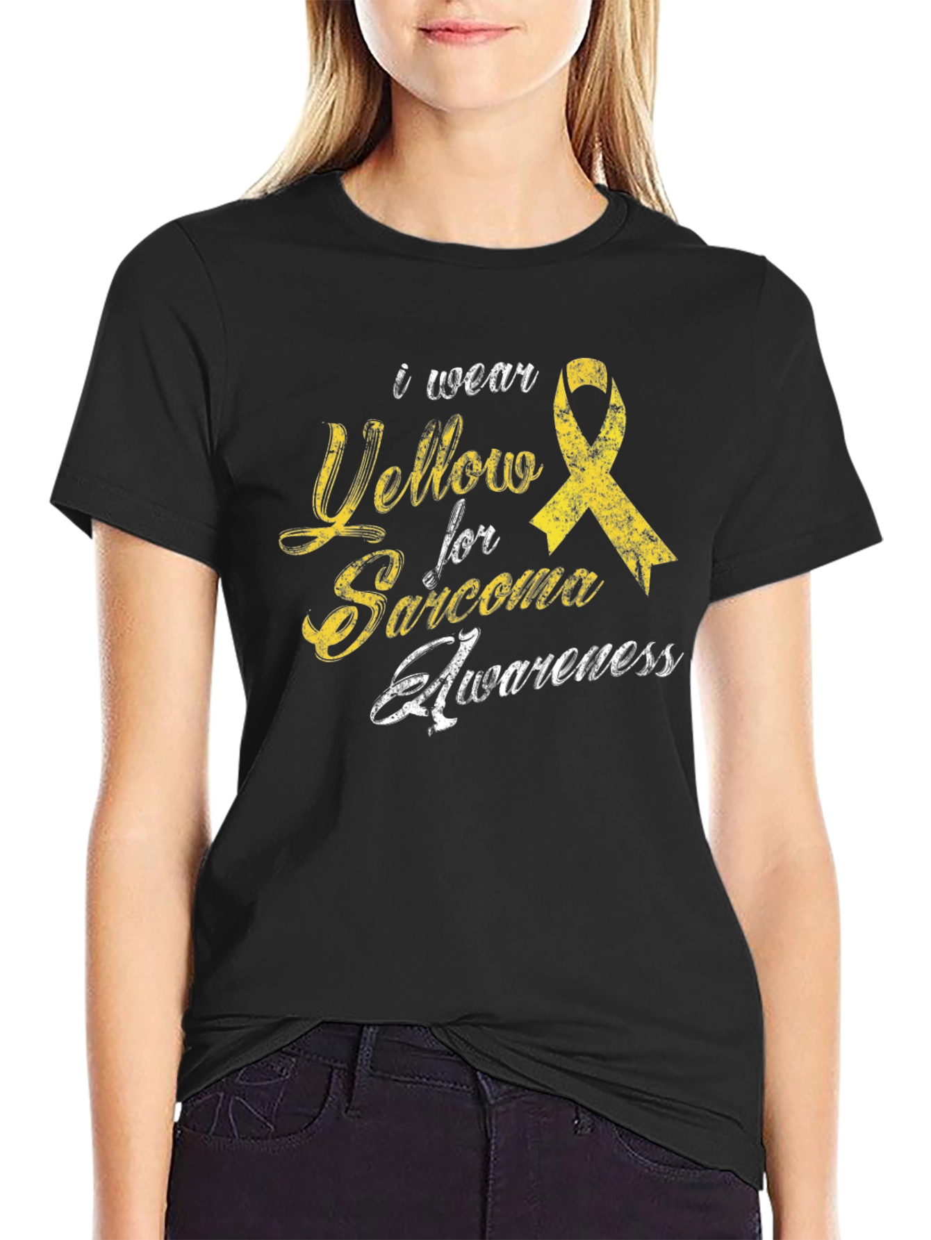 Sarcoma Awareness Tee - I Wear Yellow Ribbon