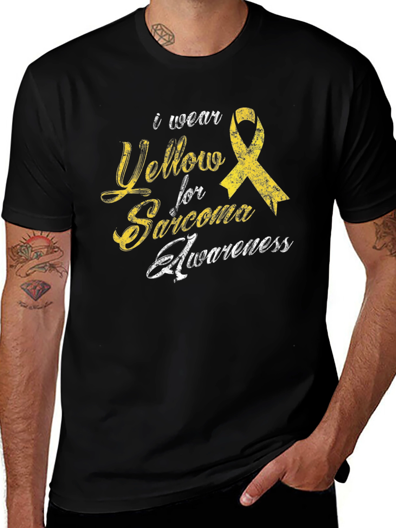 Sarcoma Awareness Tee - I Wear Yellow Ribbon
