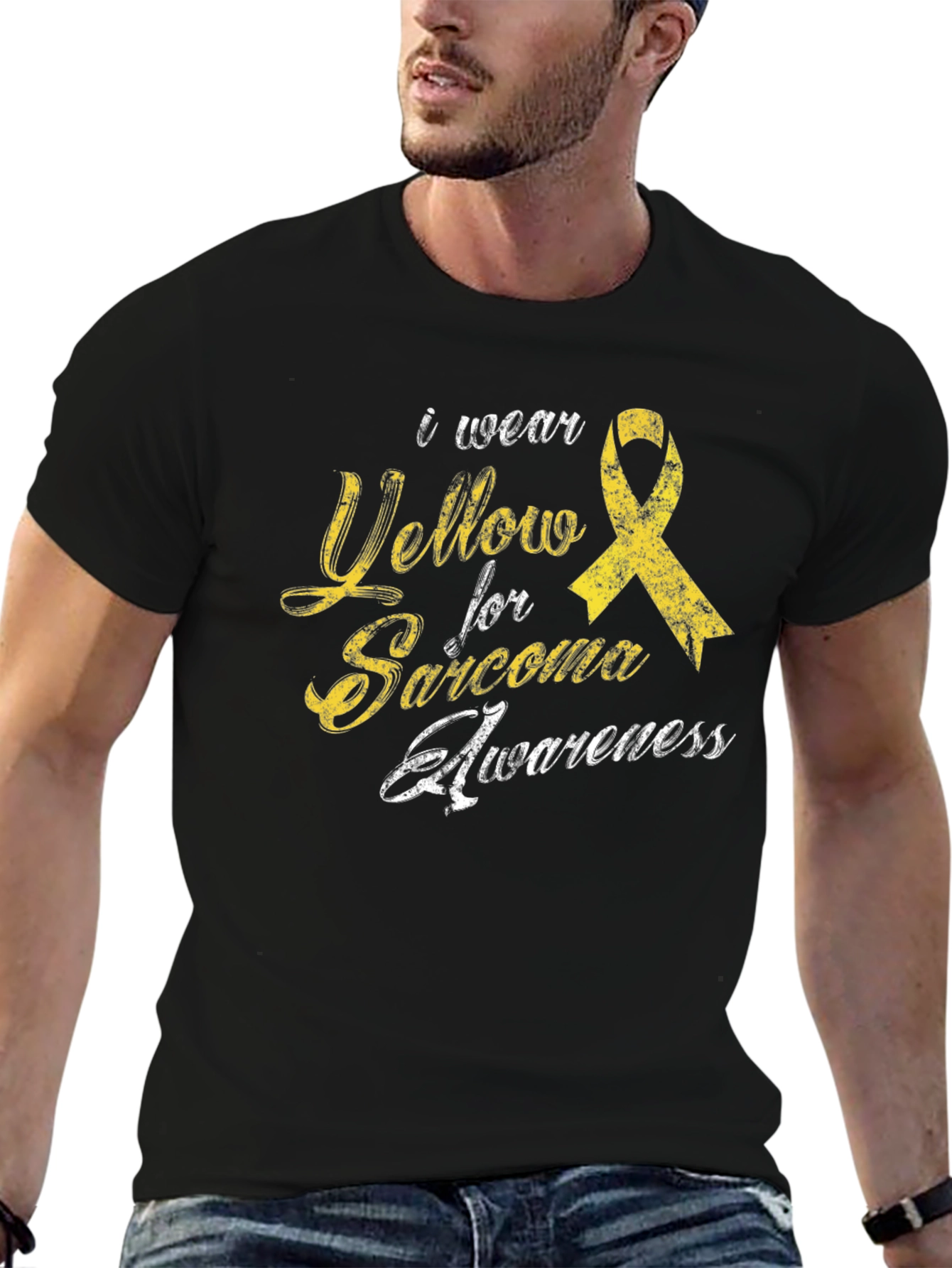 Sarcoma Awareness Tee - I Wear Yellow Ribbon
