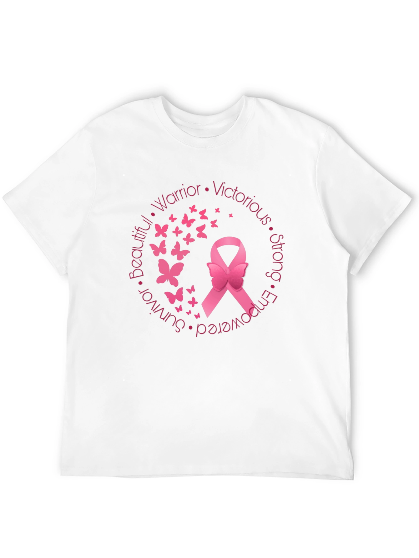 Breast Cancer Awareness Ribbon Butterfly T-Shirt