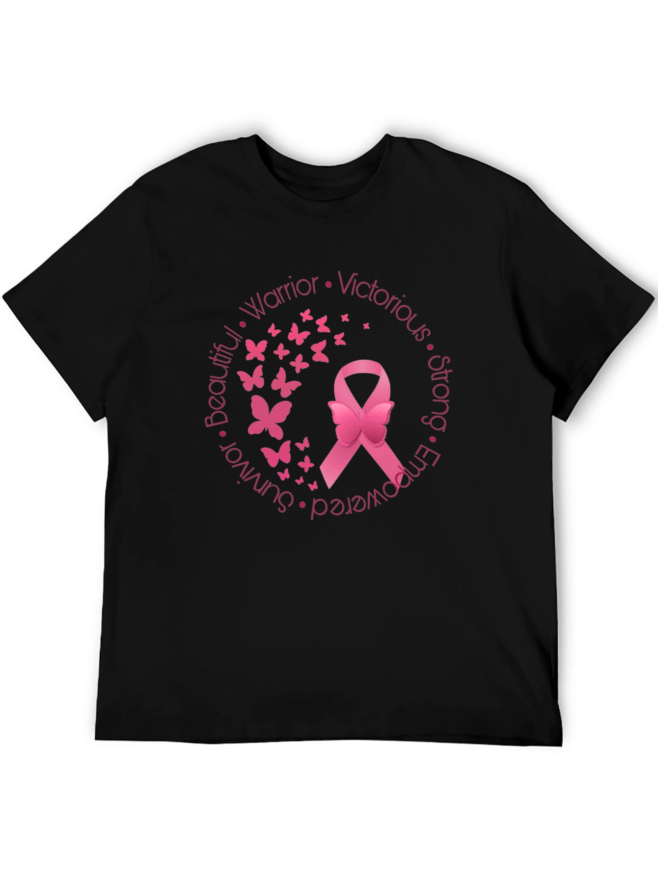 Breast Cancer Awareness Ribbon Butterfly T-Shirt