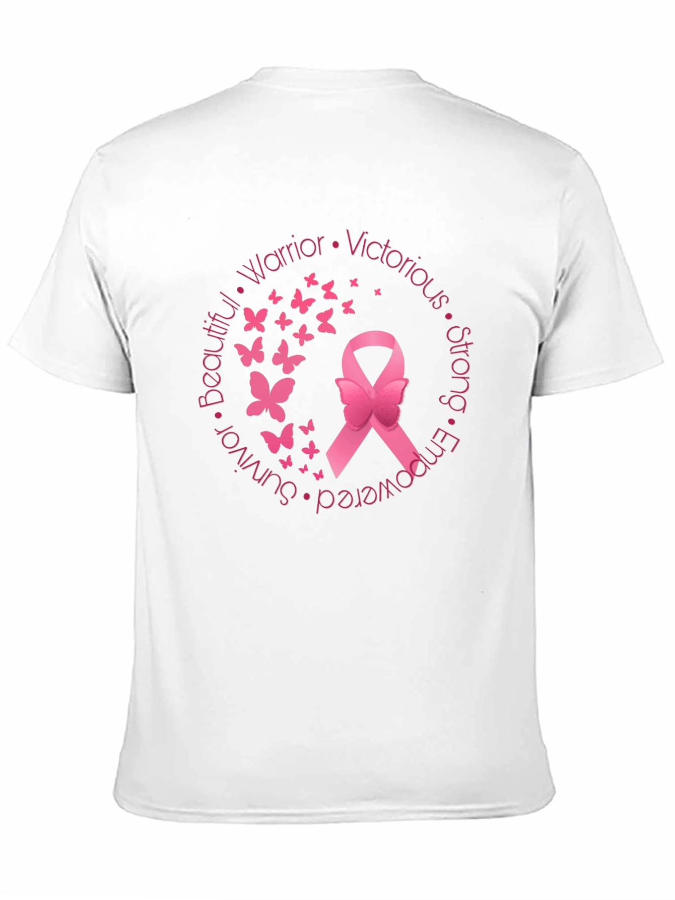 Breast Cancer Awareness Ribbon Butterfly T-Shirt