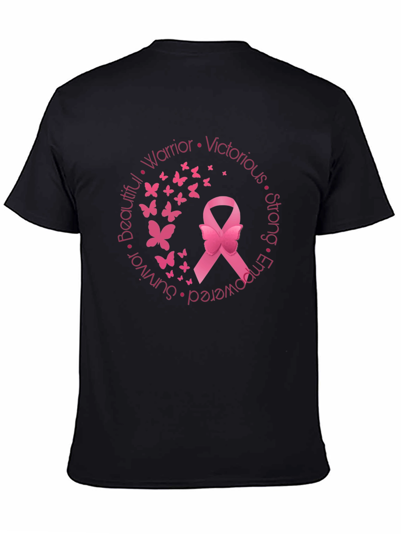 Breast Cancer Awareness Ribbon Butterfly T-Shirt