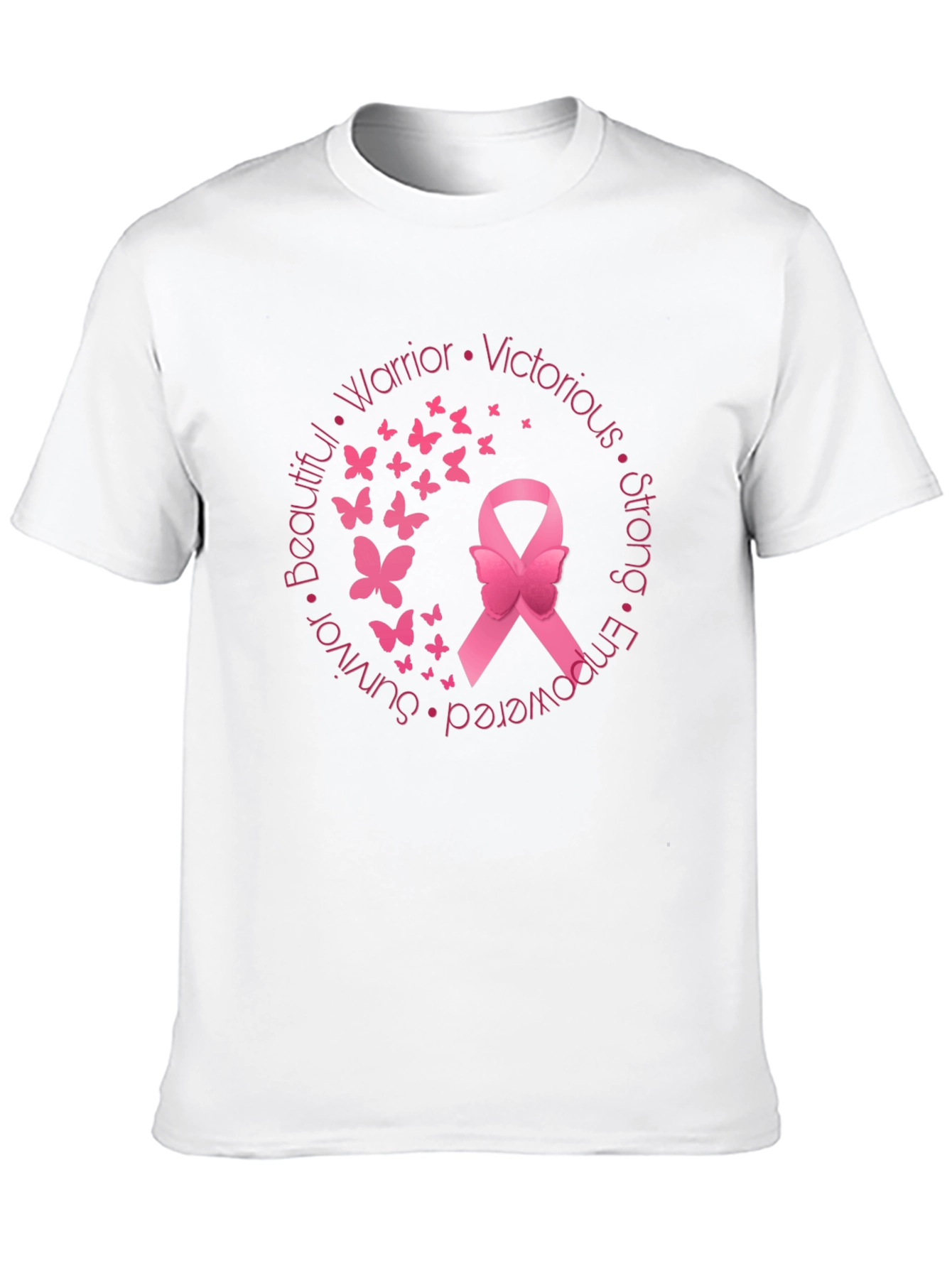 Breast Cancer Awareness Ribbon Butterfly T-Shirt