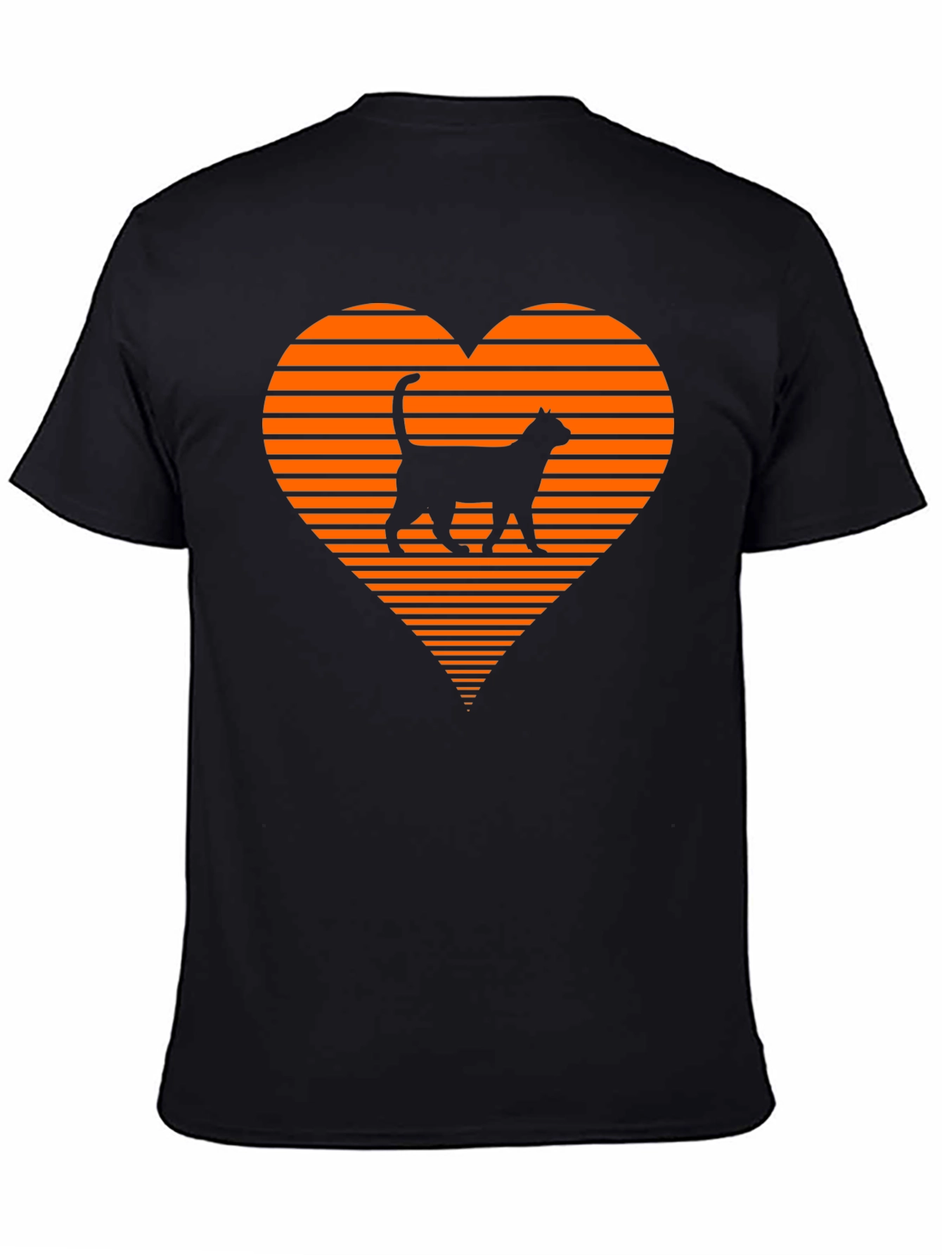 Retro Cat Lover T-Shirt - Heart Design