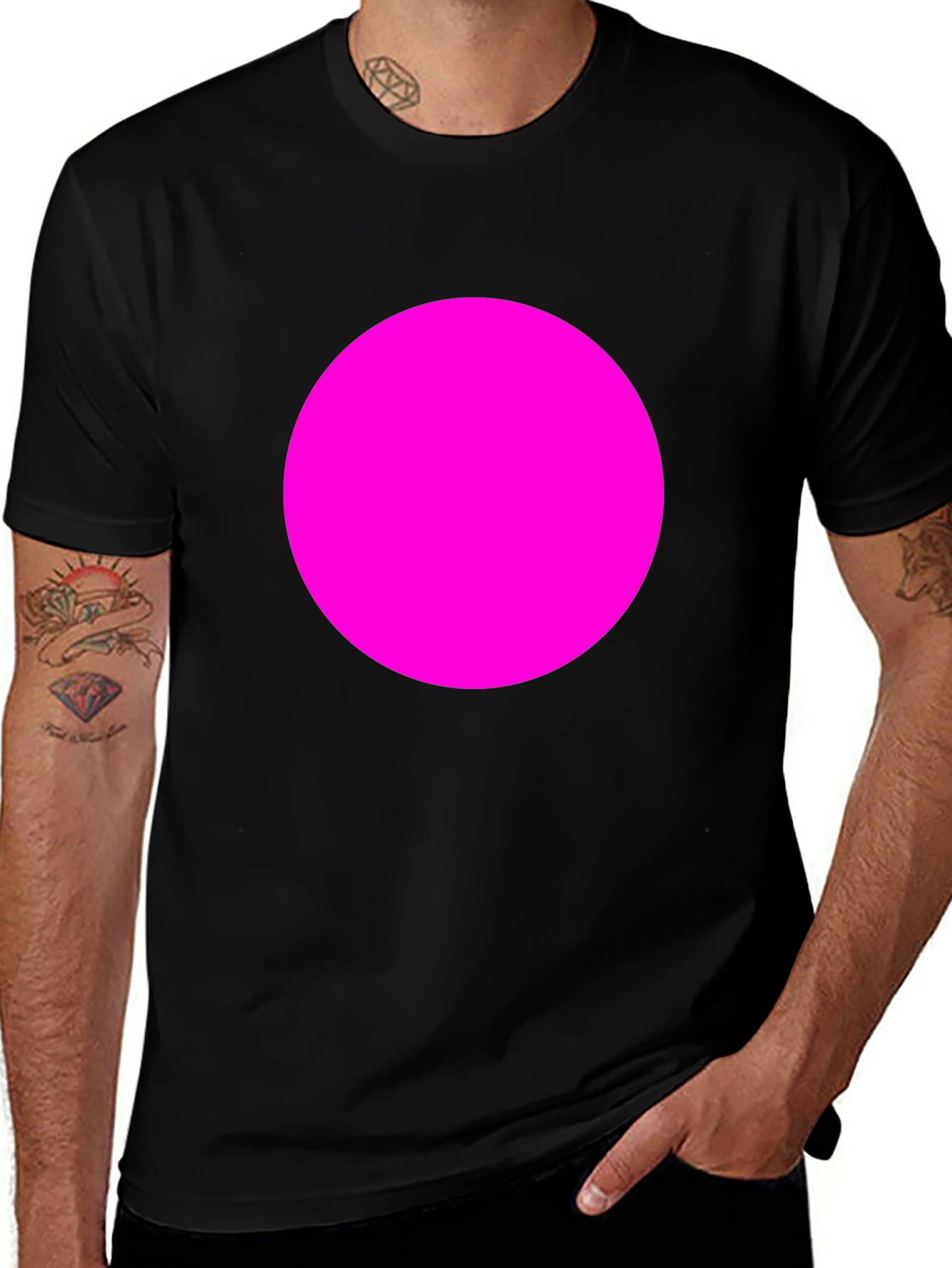 Bold Pink Circle Tee - Modern Graphic T-Shirt