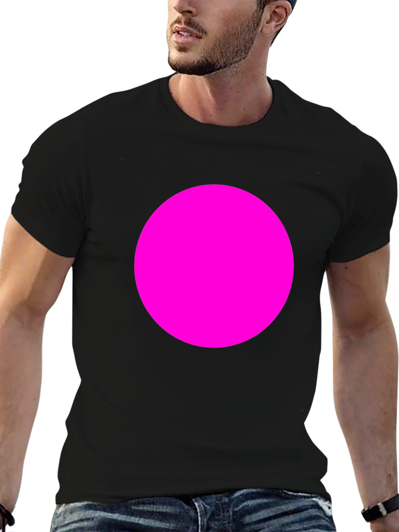 Bold Pink Circle Tee - Modern Graphic T-Shirt