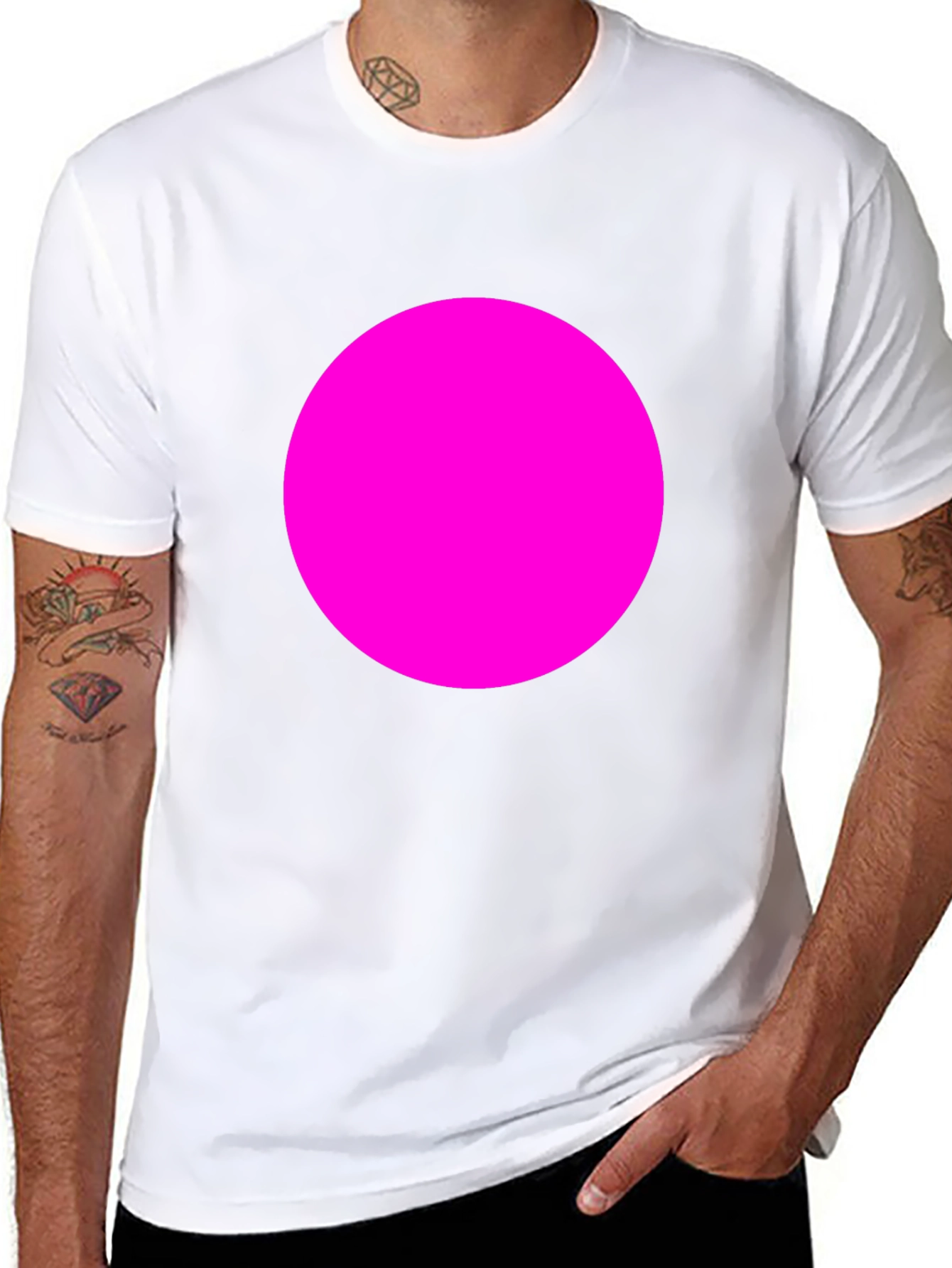 Bold Pink Circle Tee - Modern Graphic T-Shirt