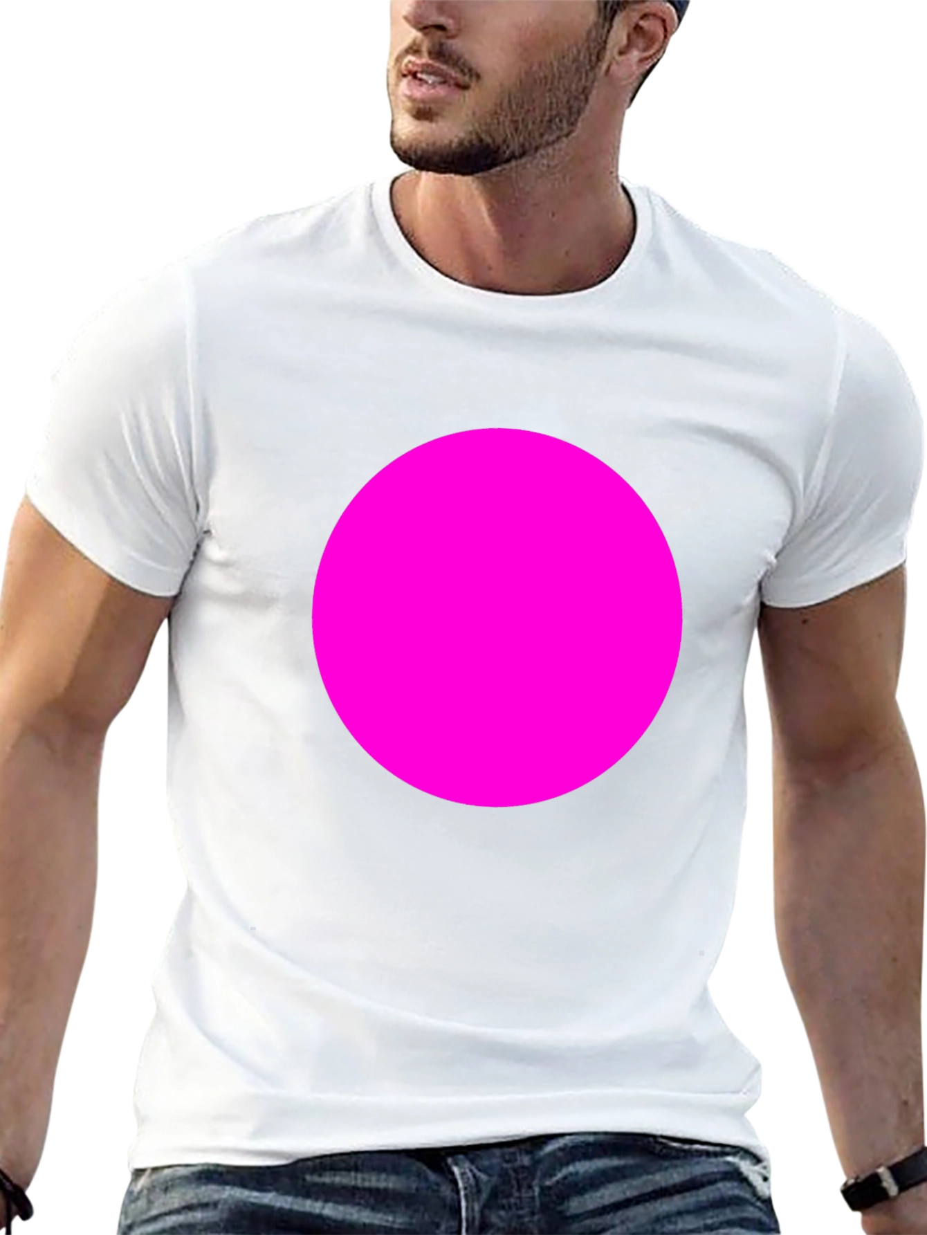 Bold Pink Circle Tee - Modern Graphic T-Shirt