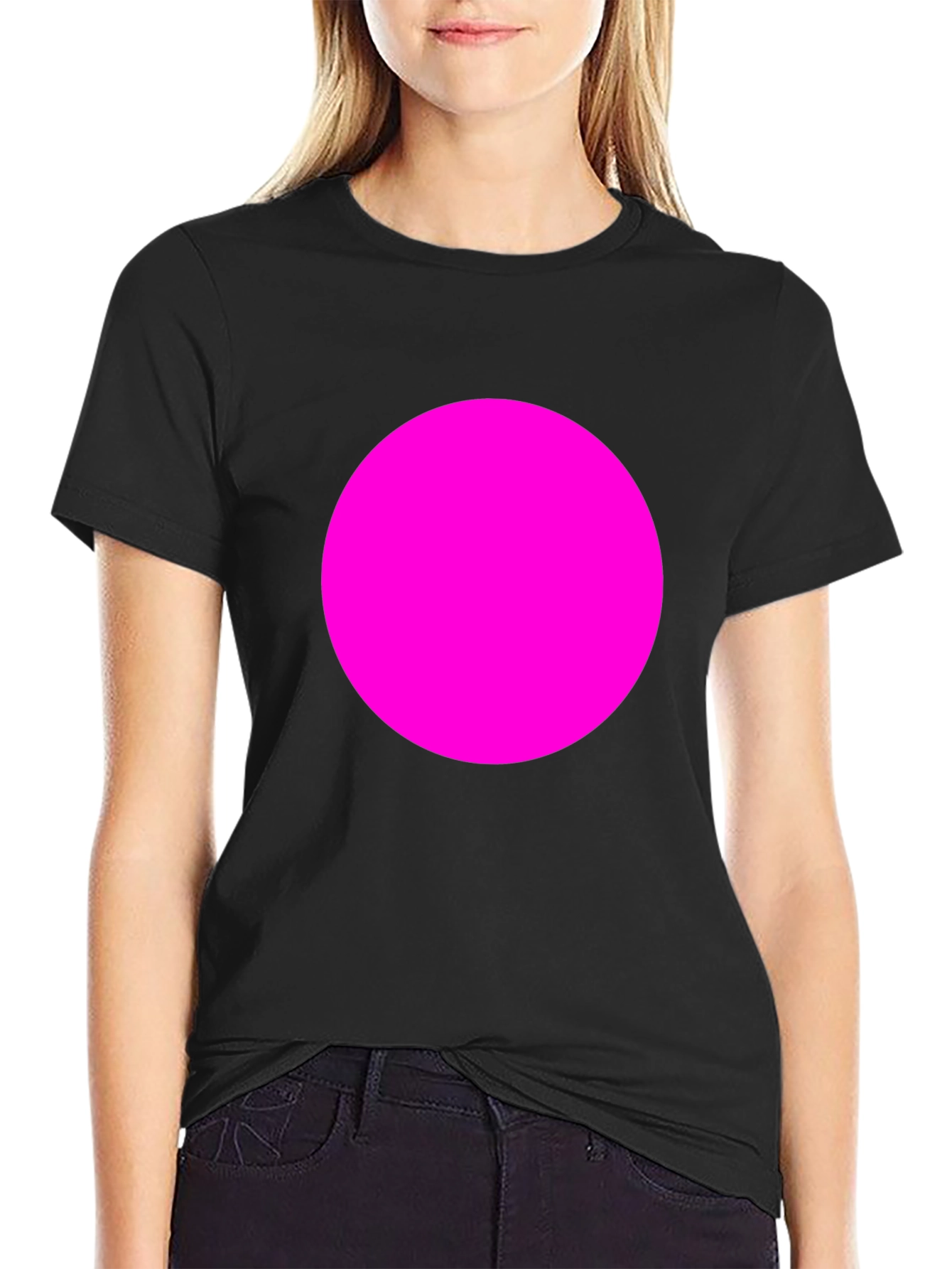 Bold Pink Circle Tee - Modern Graphic T-Shirt