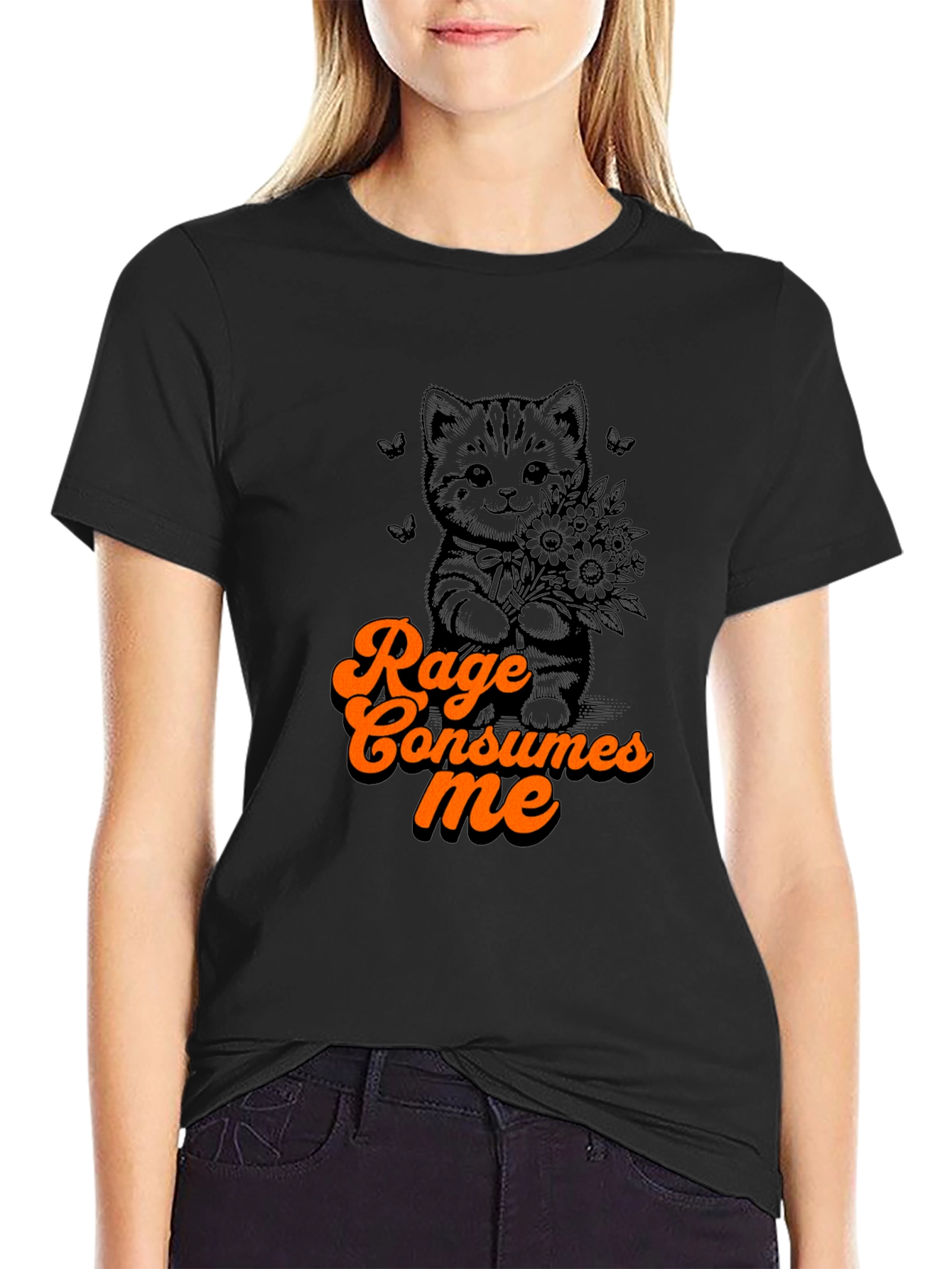 Rage Consumes Me Kitten T-Shirt - Cute Graphic Tee