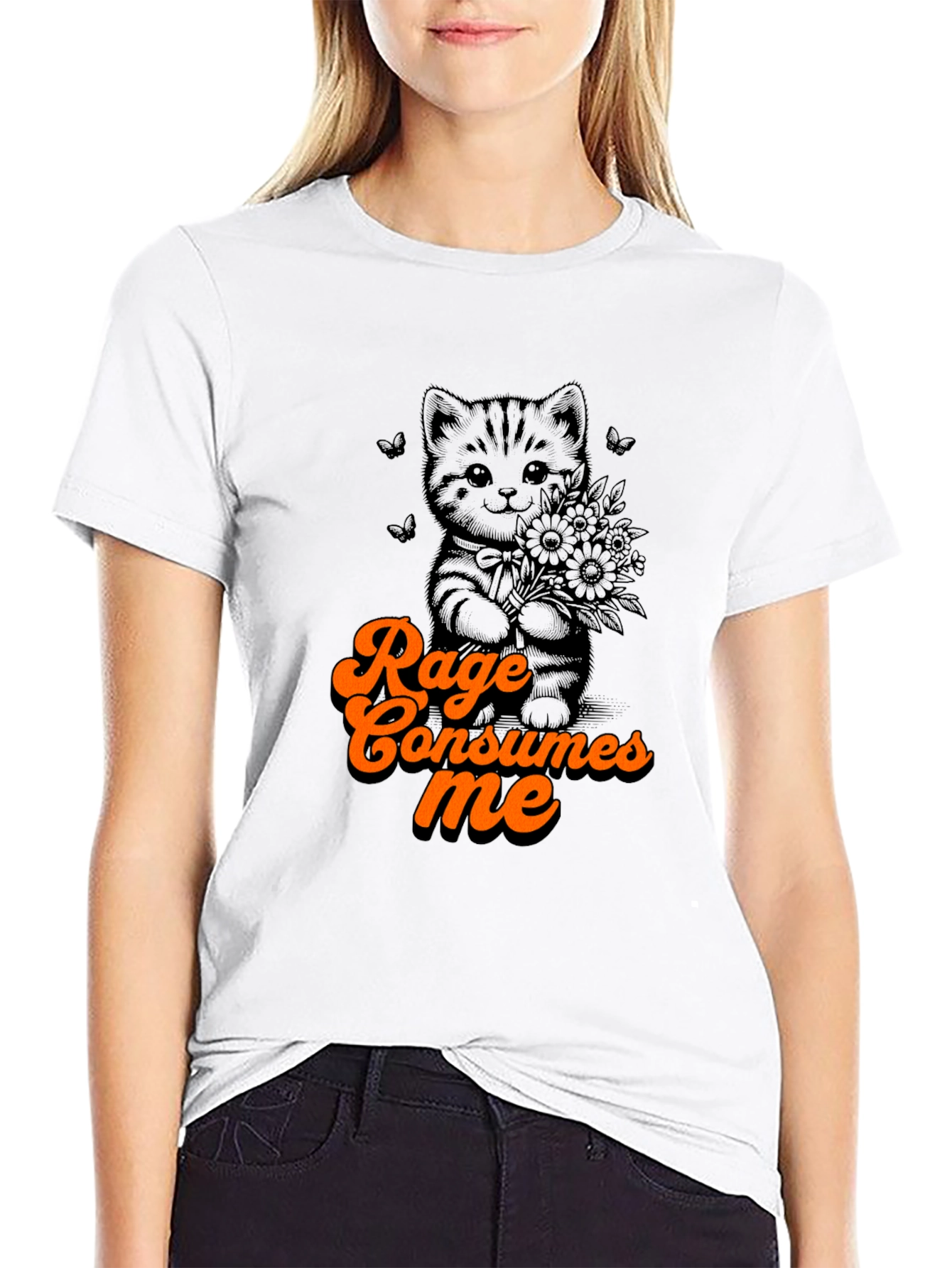 Rage Consumes Me Kitten T-Shirt - Cute Graphic Tee