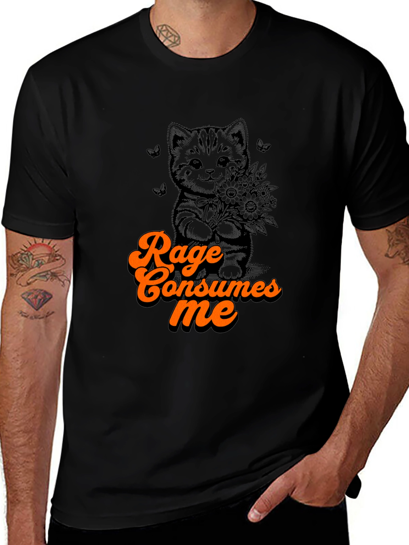 Rage Consumes Me Kitten T-Shirt - Cute Graphic Tee