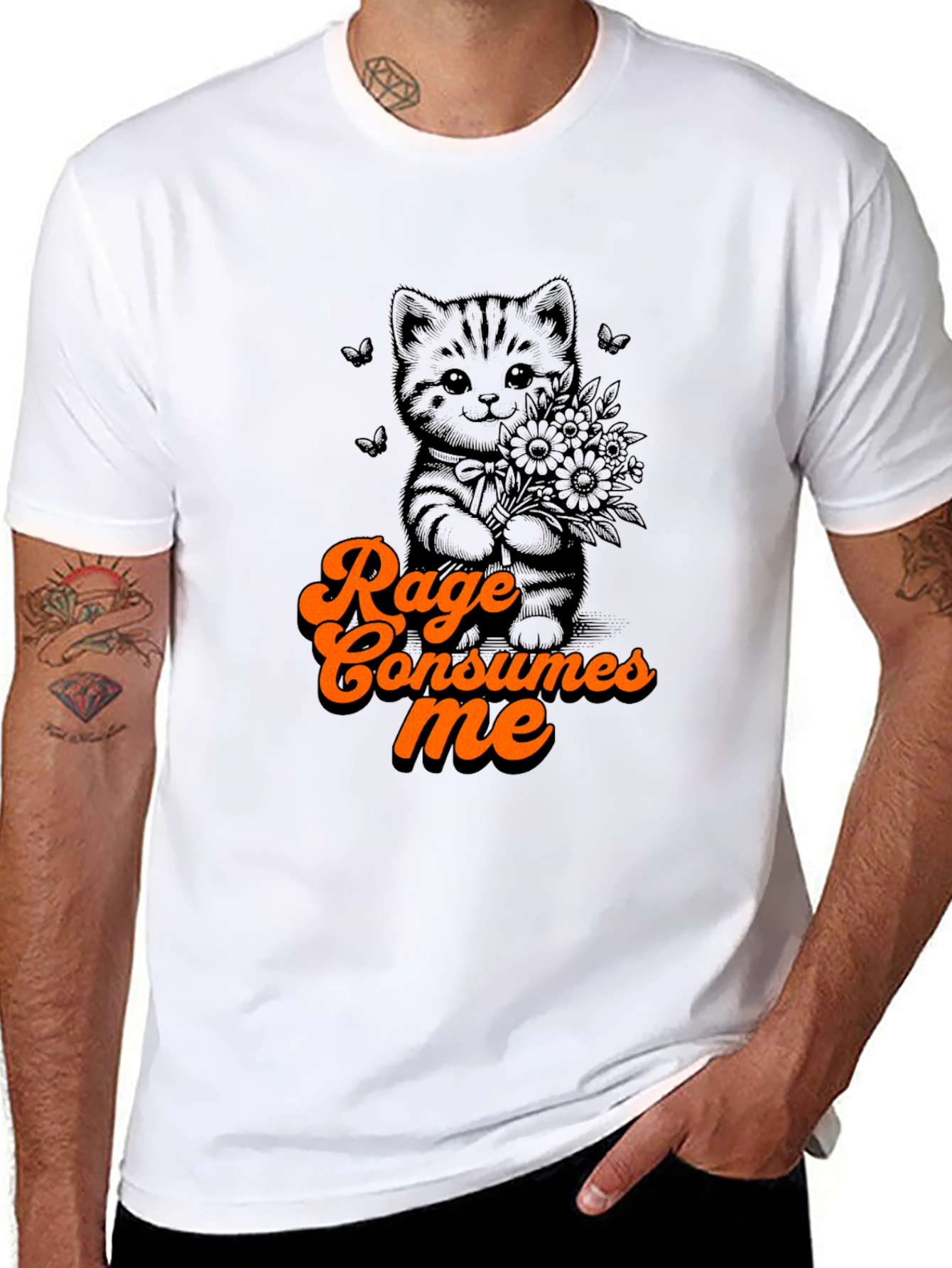 Rage Consumes Me Kitten T-Shirt - Cute Graphic Tee
