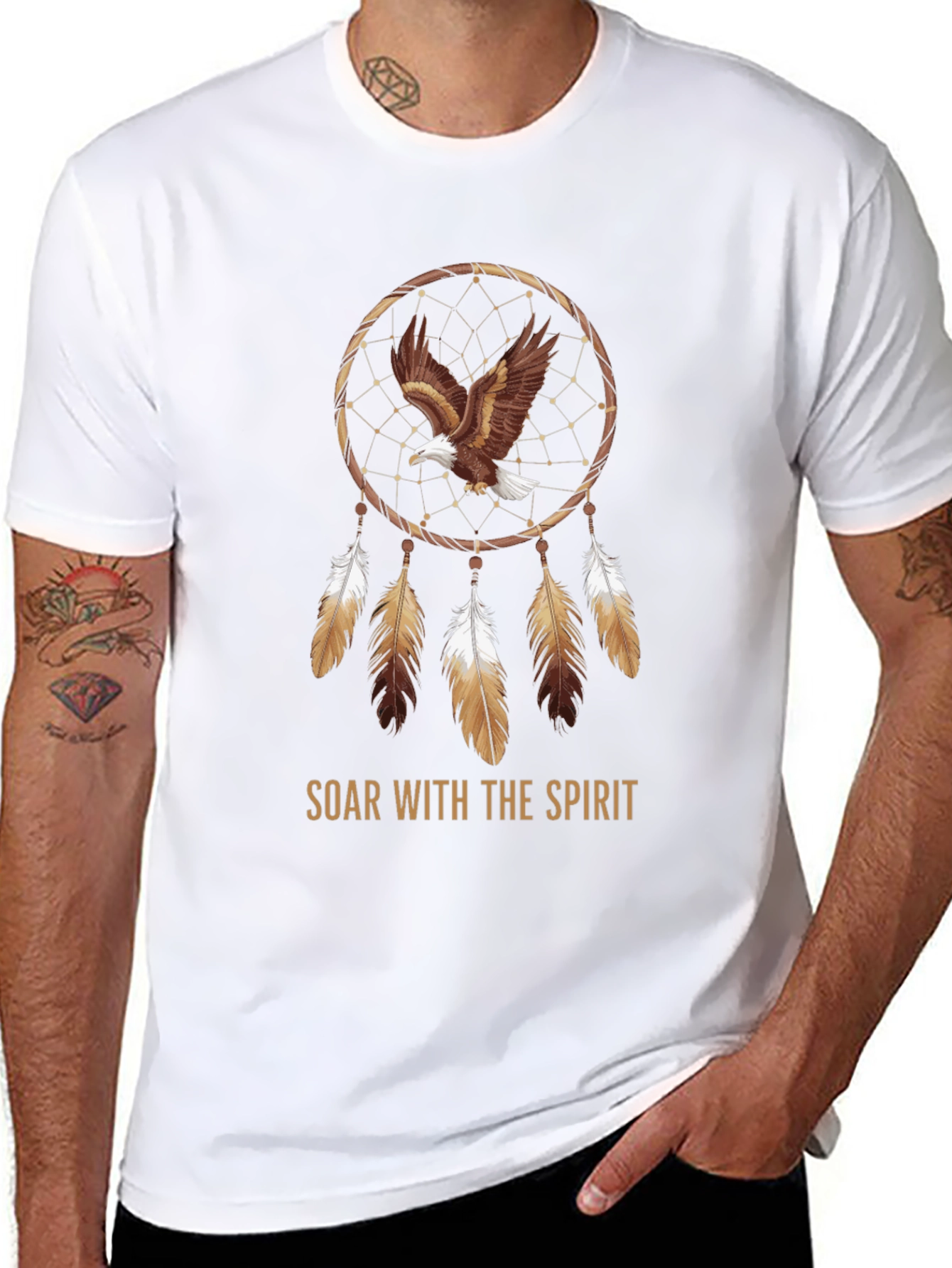 Eagle Dreamcatcher Graphic Tee - Soar with the Spirit