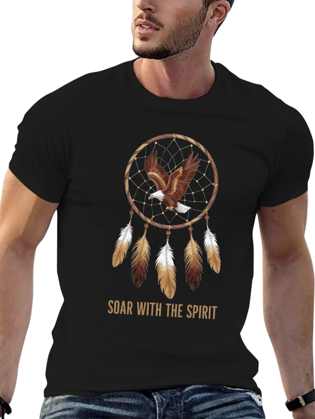 Eagle Dreamcatcher Graphic Tee - Soar with the Spirit
