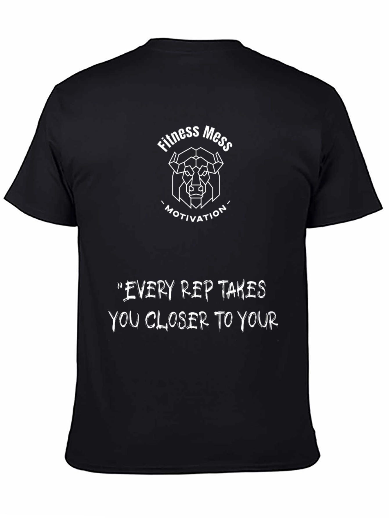 Fitness Mess Motivational Black Graphic T-Shirt