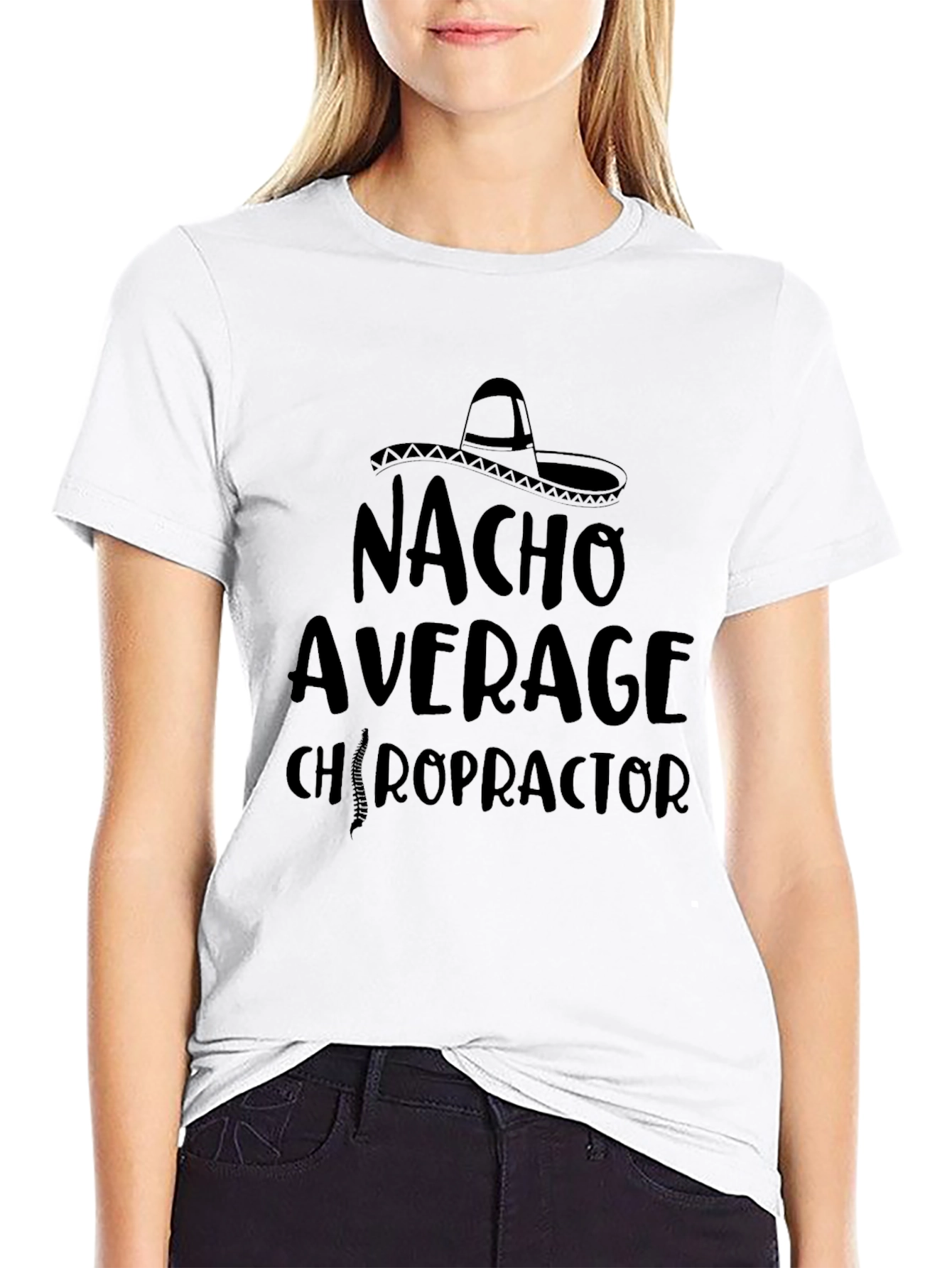 Nacho Average Chiropractor Black Graphic T-Shirt