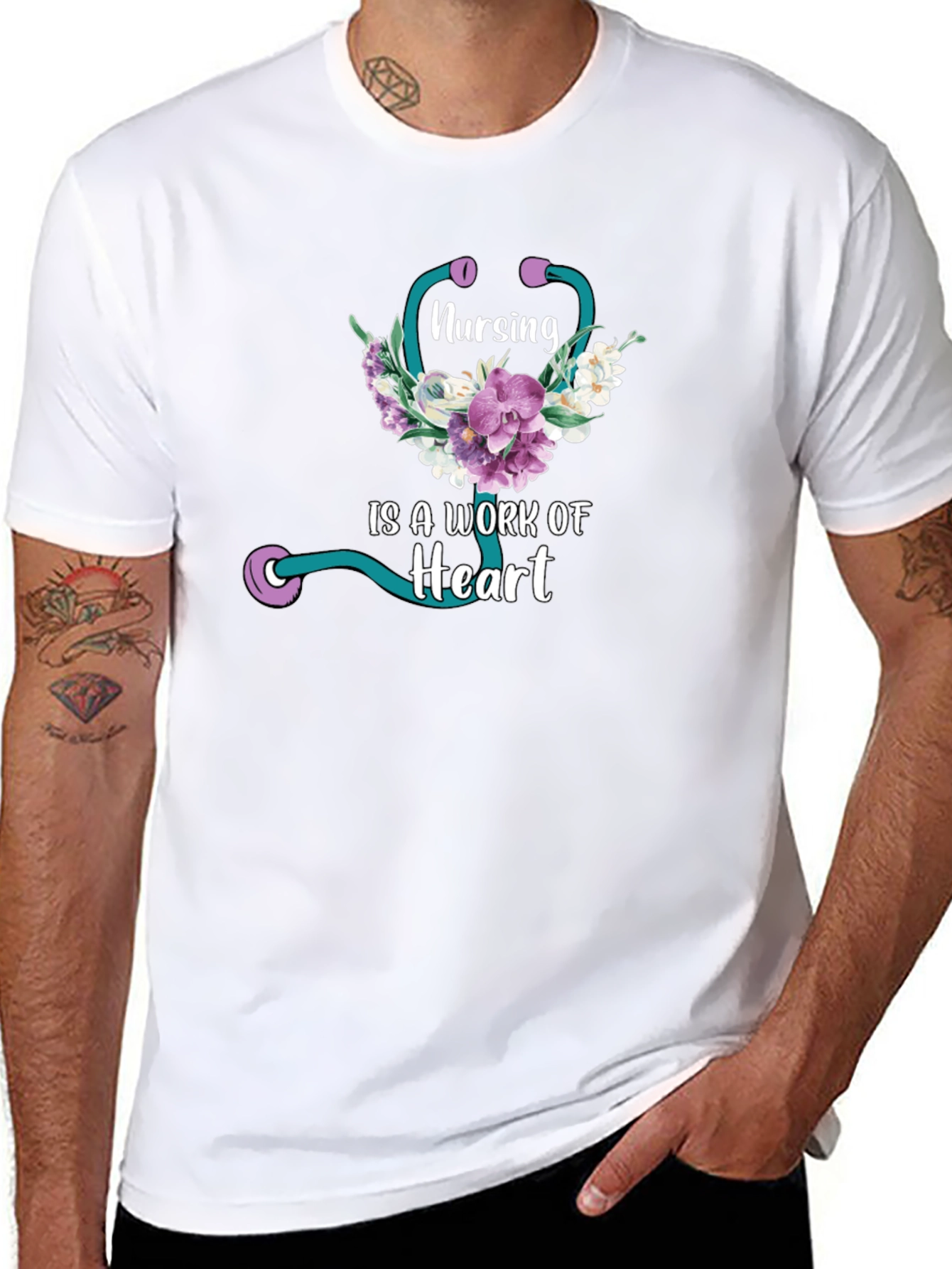 Nursing is a Work of Heart Graphic T-Shirt