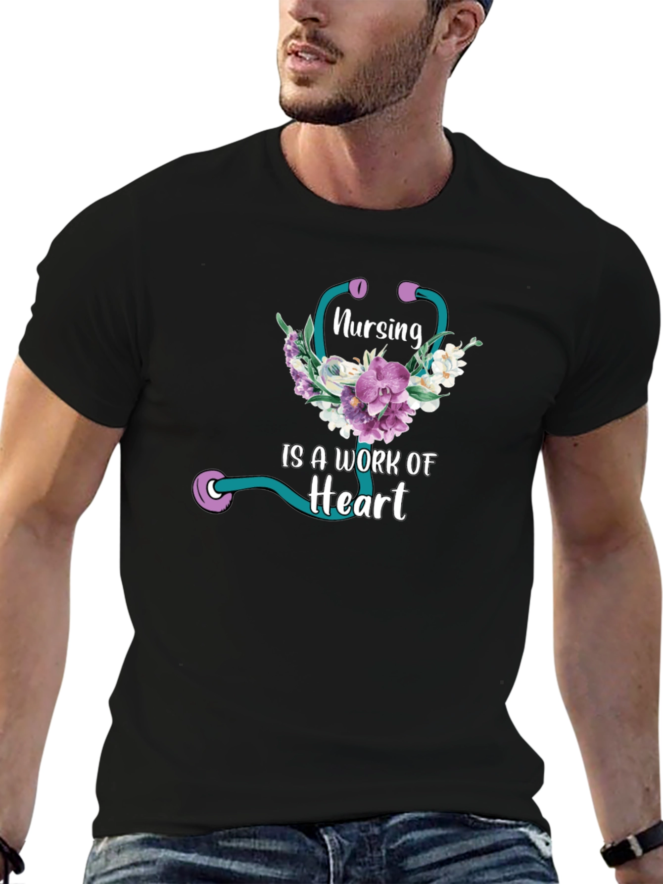Nursing is a Work of Heart Graphic T-Shirt