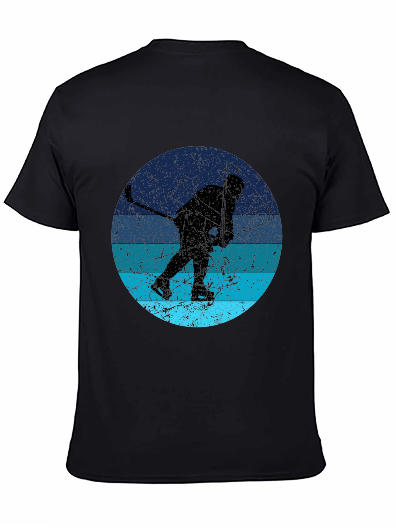 Hockey Player Silhouette Graphic T-Shirt