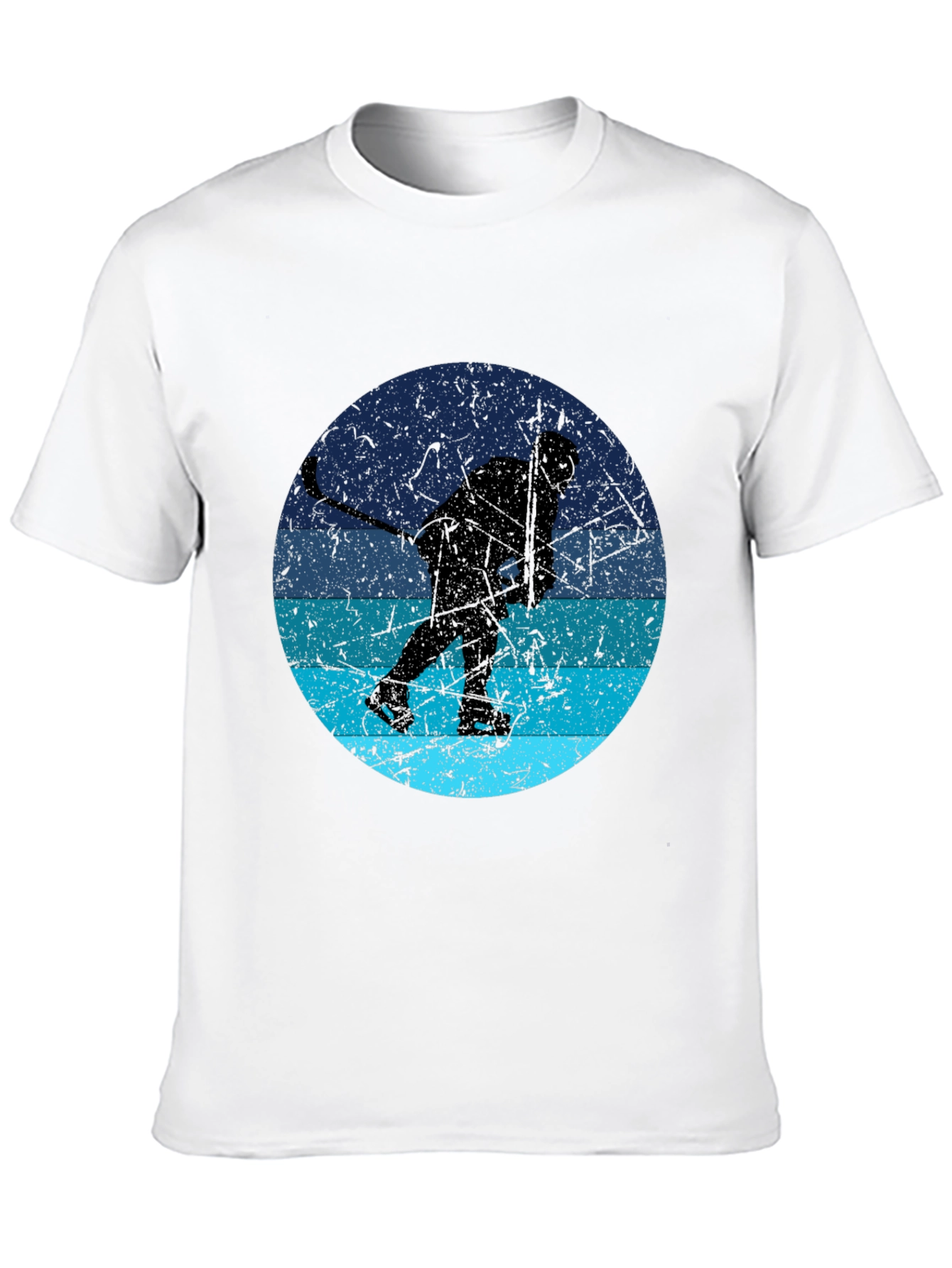 Hockey Player Silhouette Graphic T-Shirt