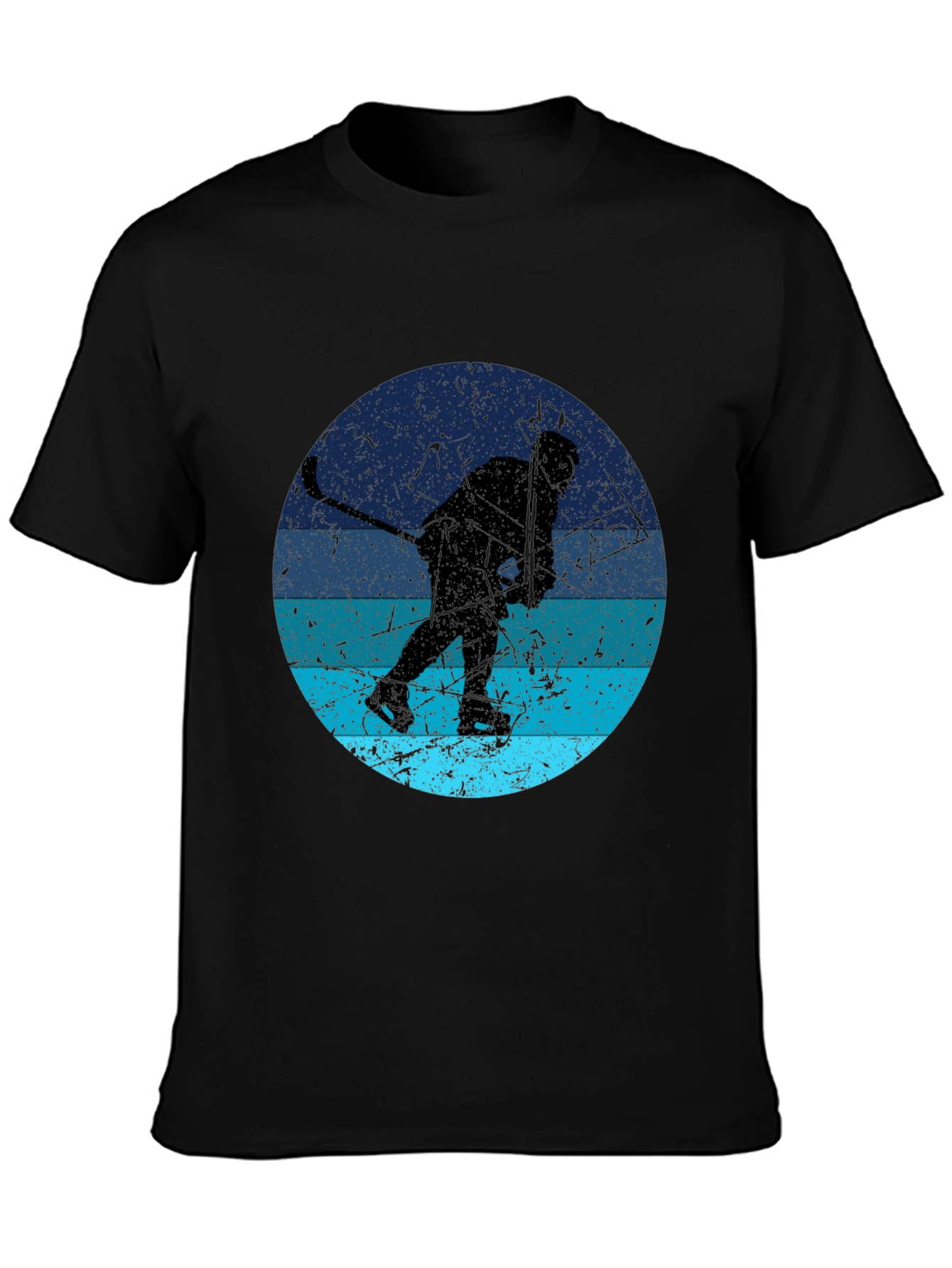 Hockey Player Silhouette Graphic T-Shirt