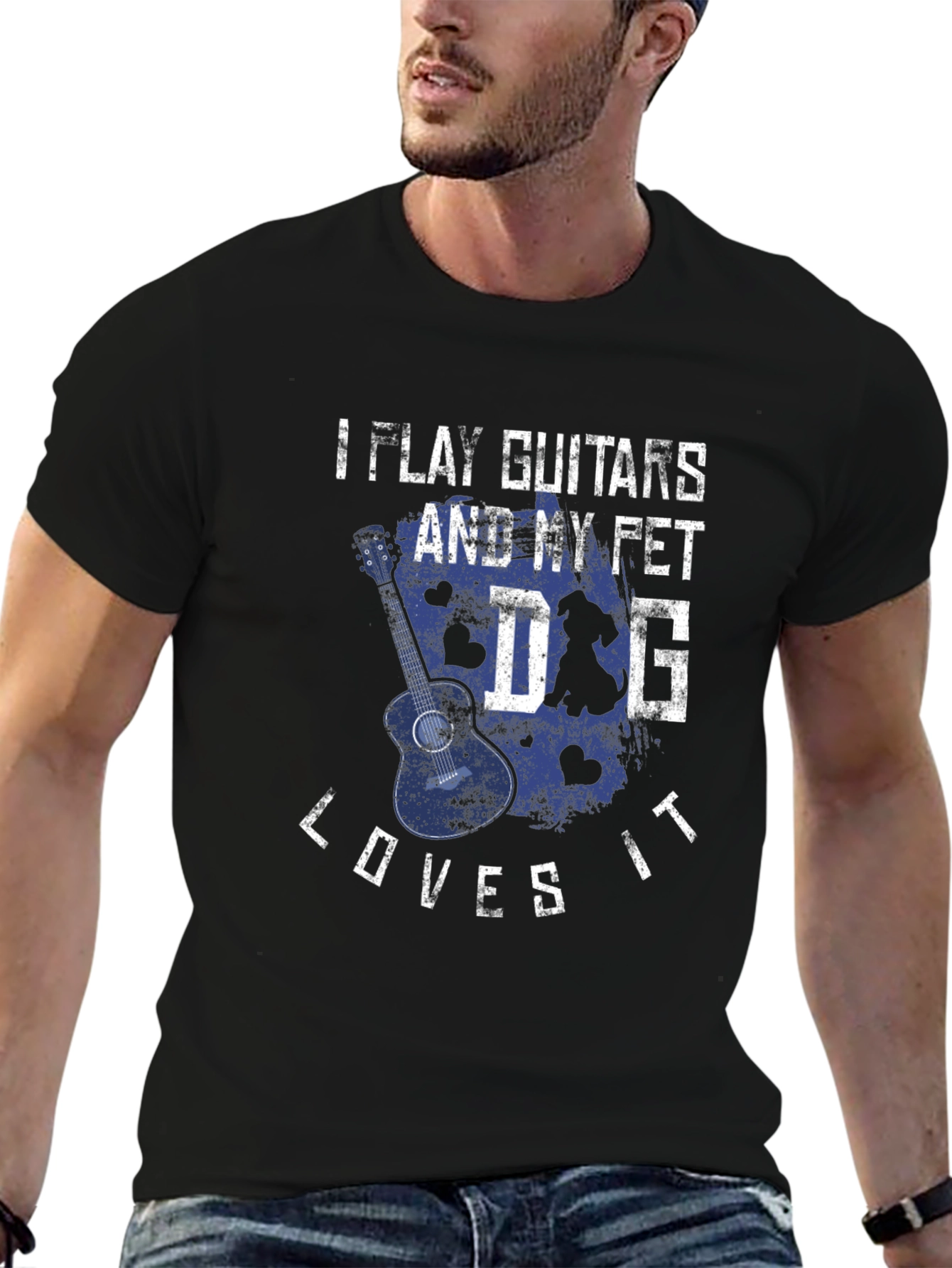 Guitar & Dog Lover T-Shirt - I Play Guitars