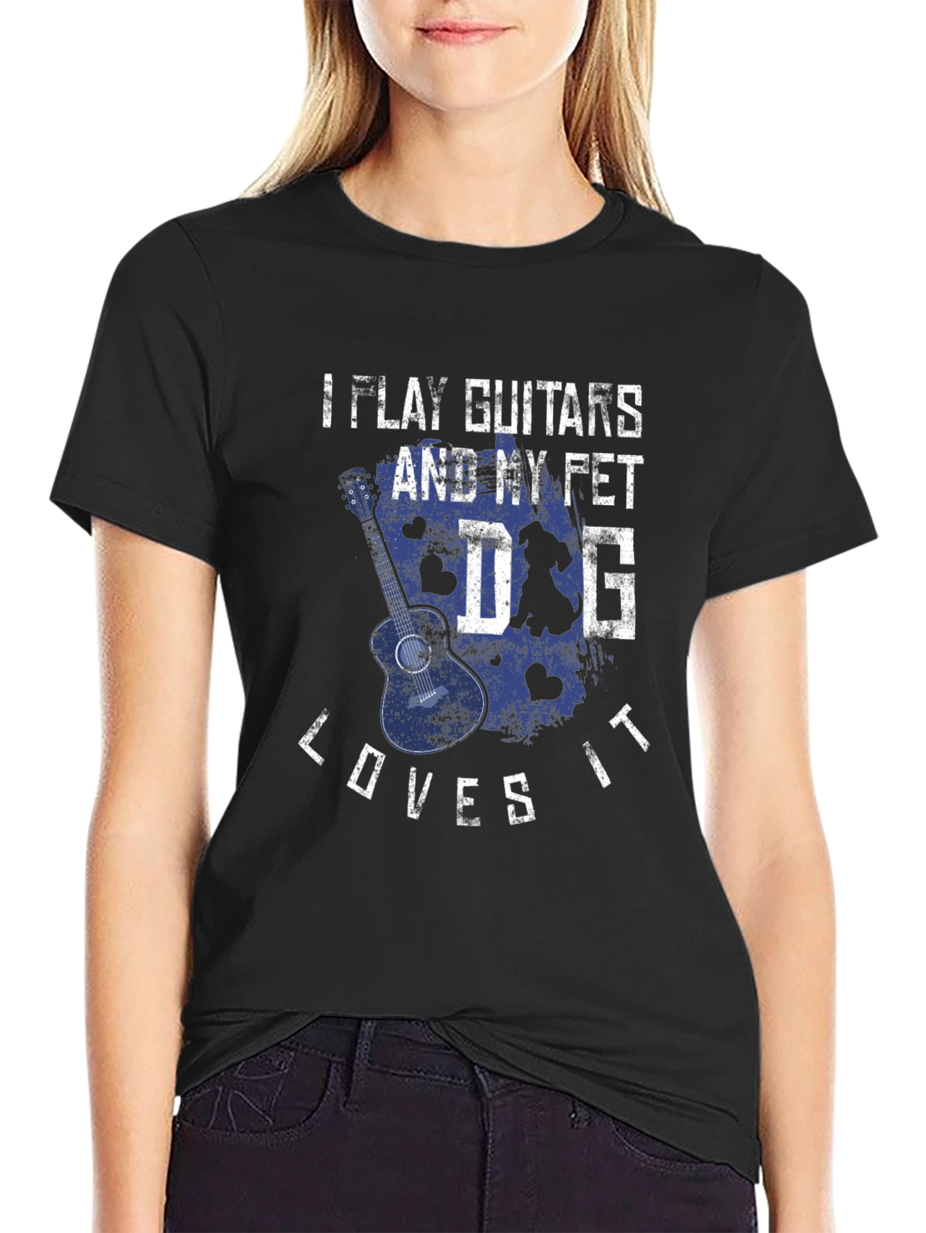 Guitar & Dog Lover T-Shirt - I Play Guitars