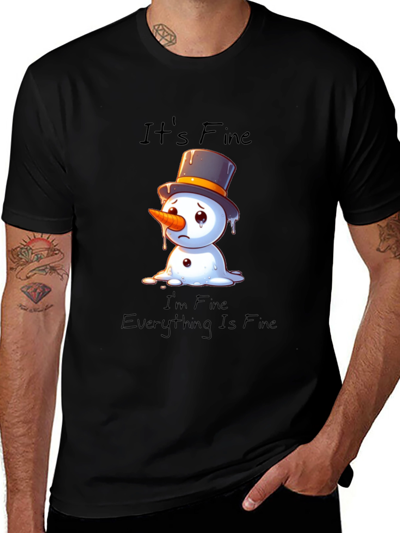 Its Fine Snowman Graphic Tee