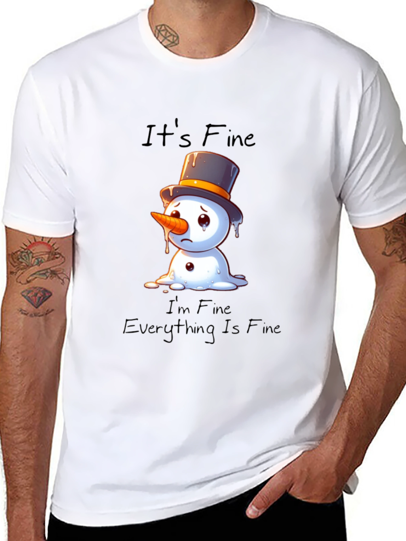 Its Fine Snowman Graphic Tee