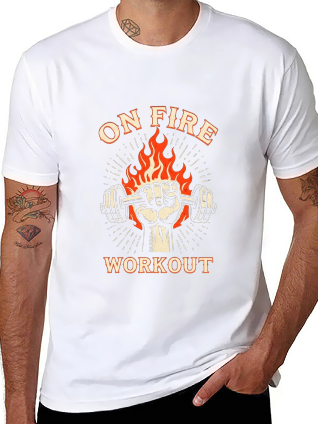On Fire Workout Black Graphic Tee