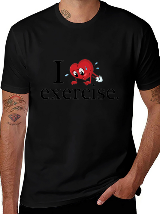 I Heart Exercise Funny Graphic T-Shirt