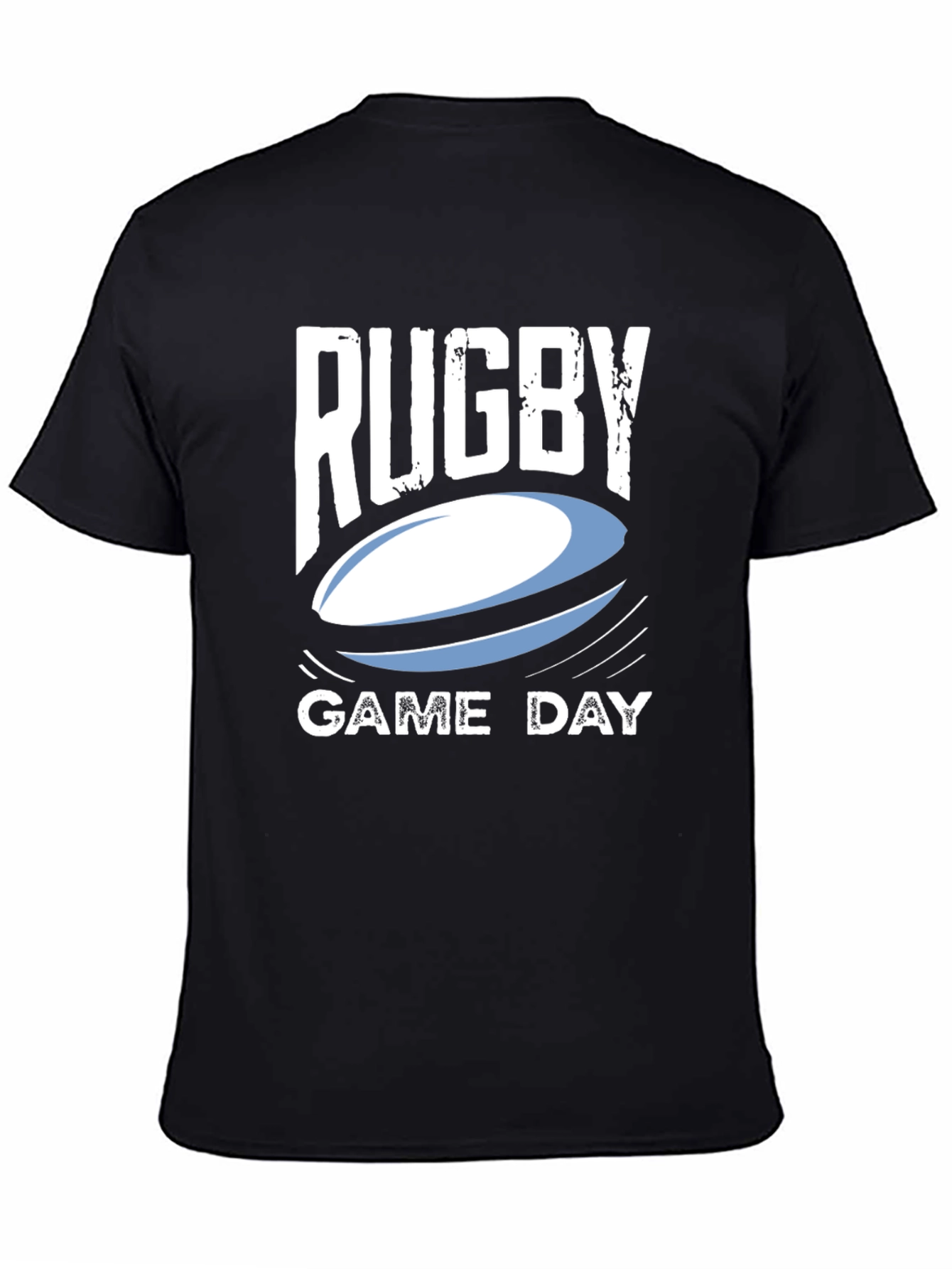 Rugby Game Day Black Graphic T-Shirt