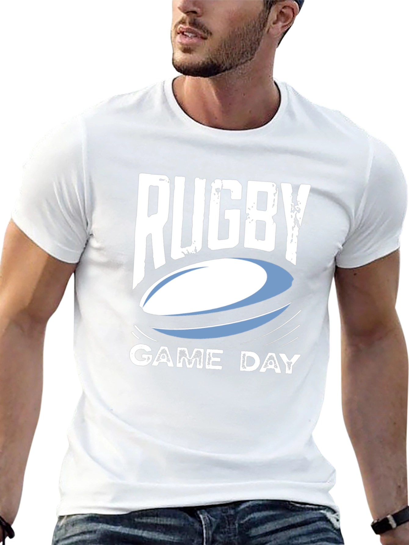 Rugby Game Day Black Graphic T-Shirt