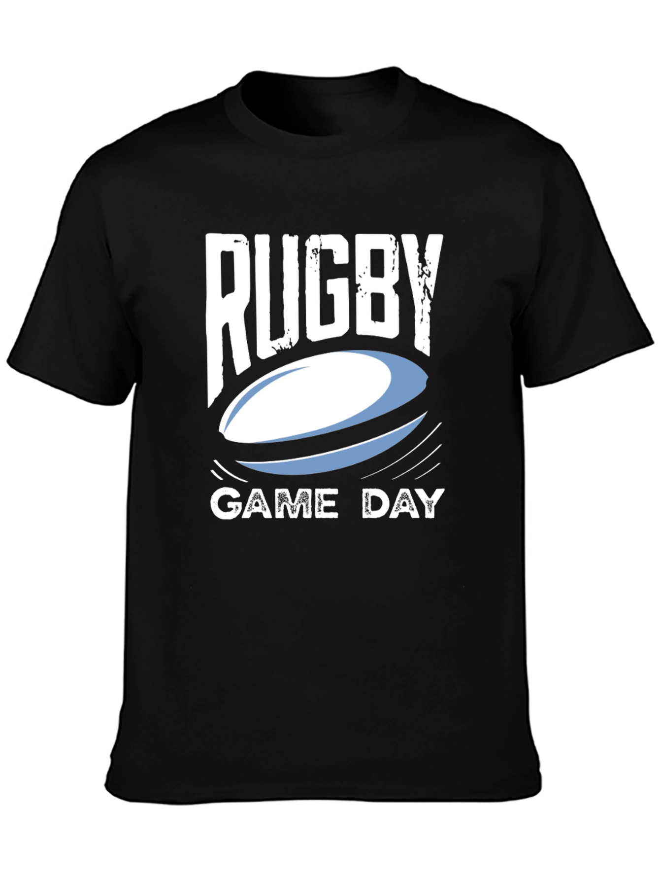 Rugby Game Day Black Graphic T-Shirt