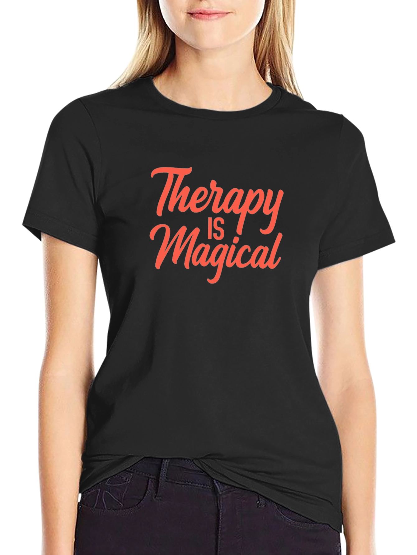 Therapy Is Magical Black T-Shirt