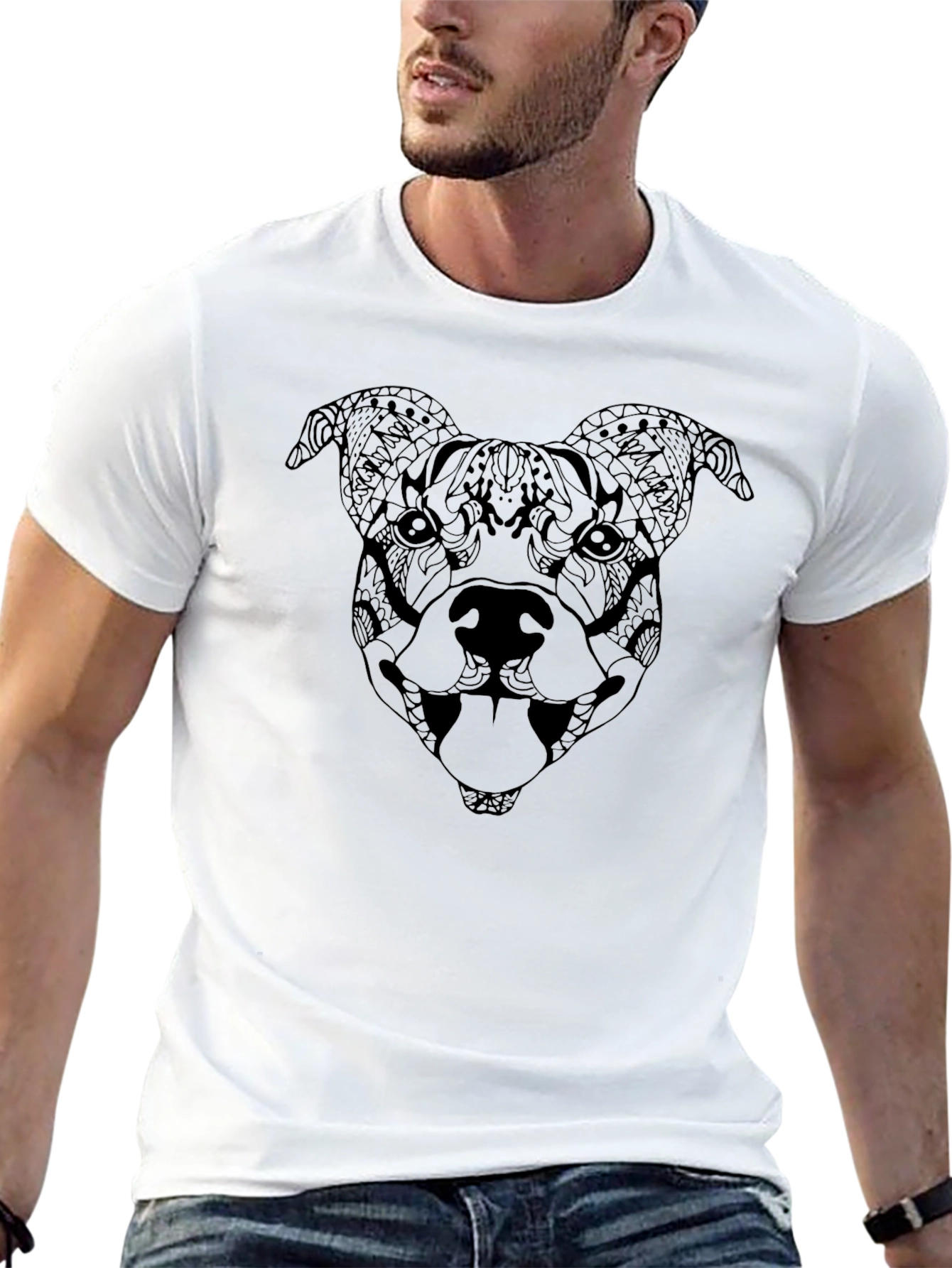 Abstract Dog T-Shirt - Stylish Graphic Tee