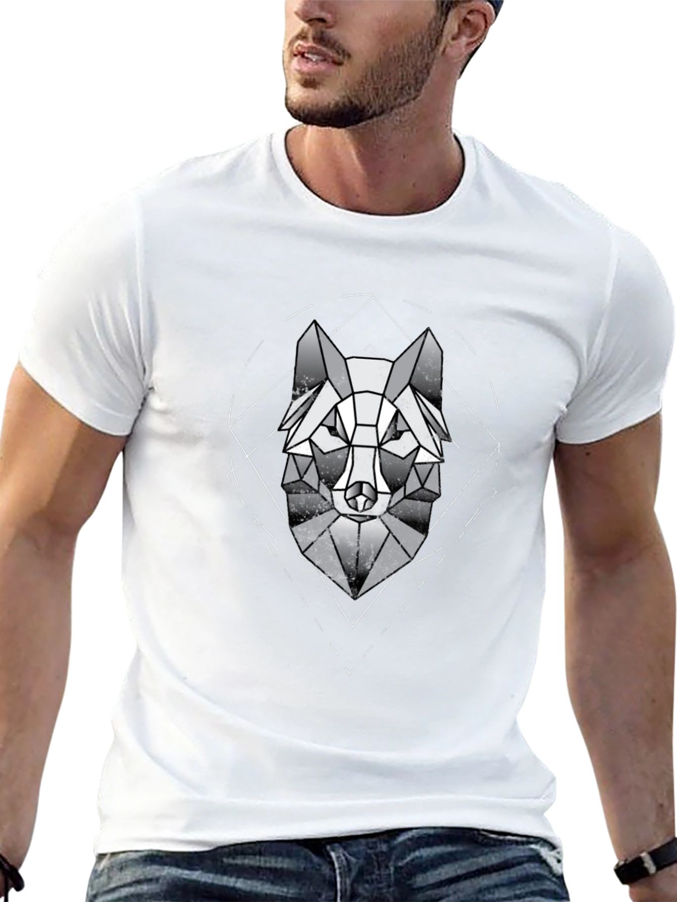 Geometric Wolf Graphic Tee - Modern Menswear