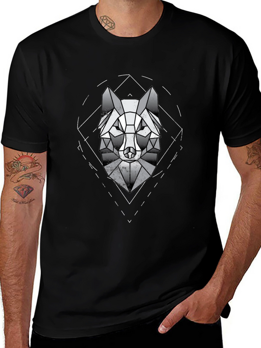 Geometric Wolf Graphic Tee - Modern Menswear